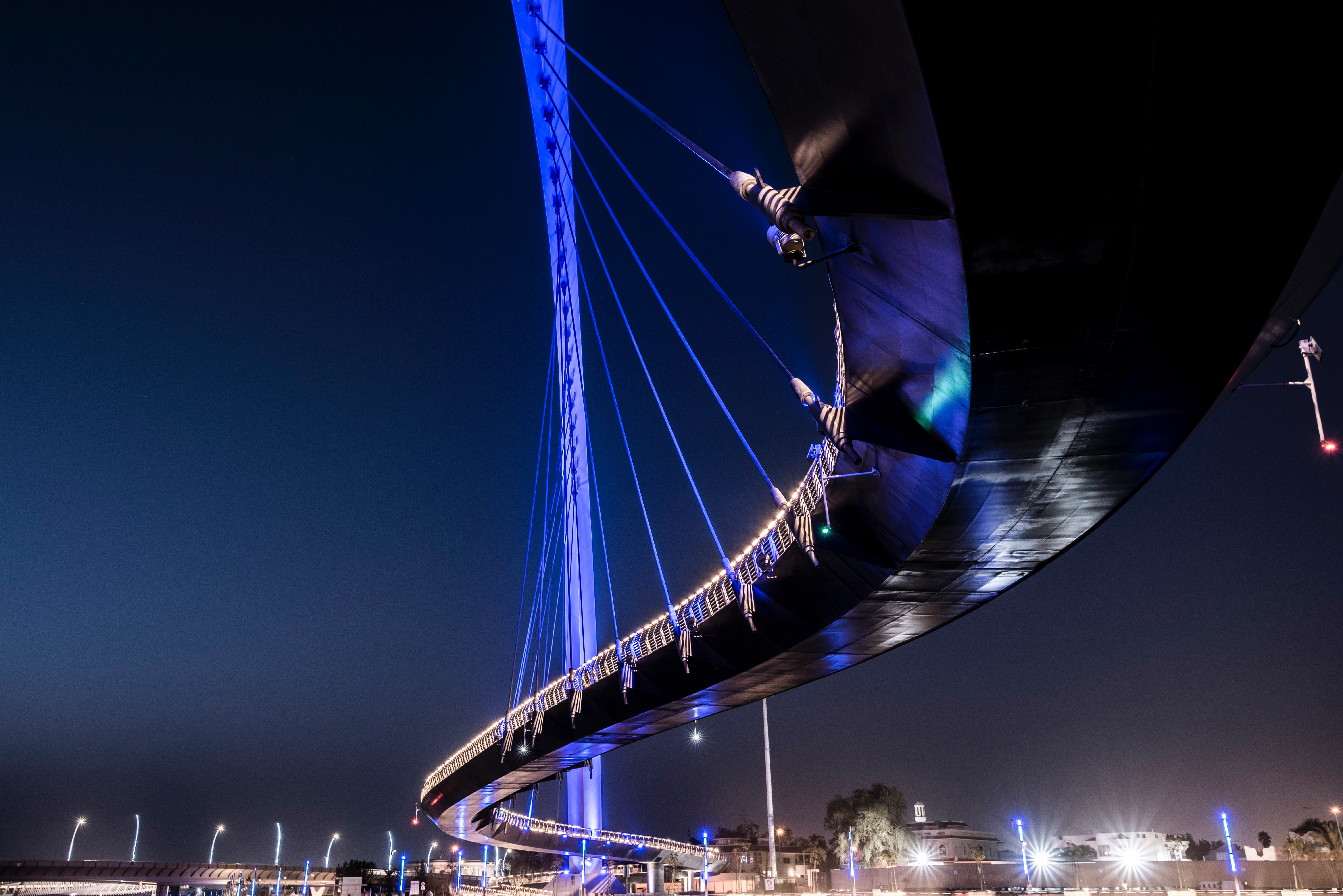 City View during Night, Architecture, Travel, Transportation system, Suspension bridge, HQ Photo
