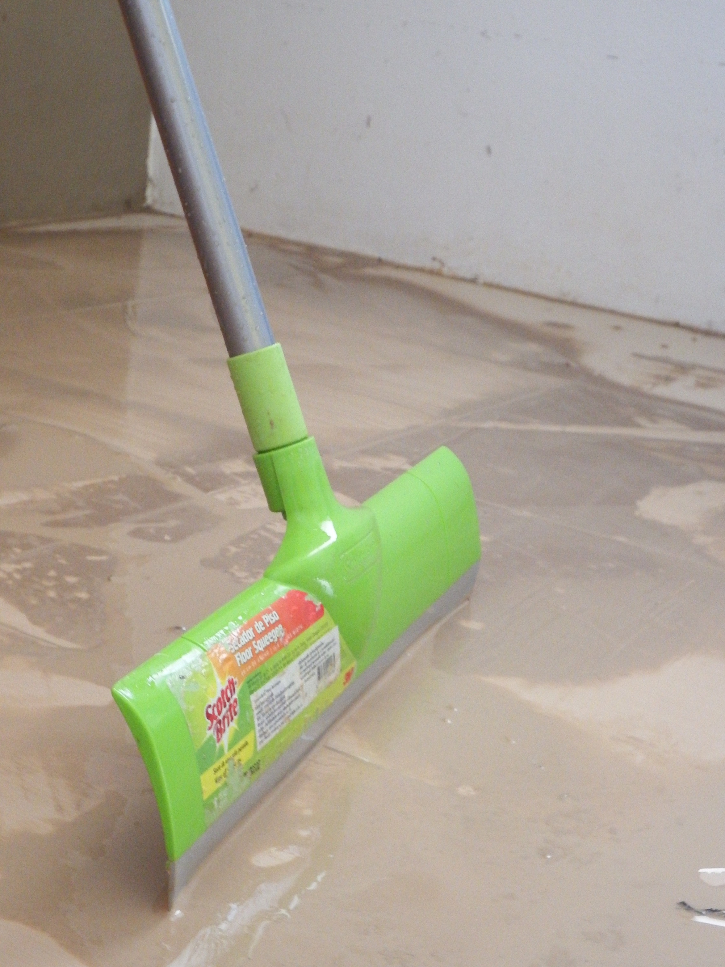 Cleaning up a dirty floor photo