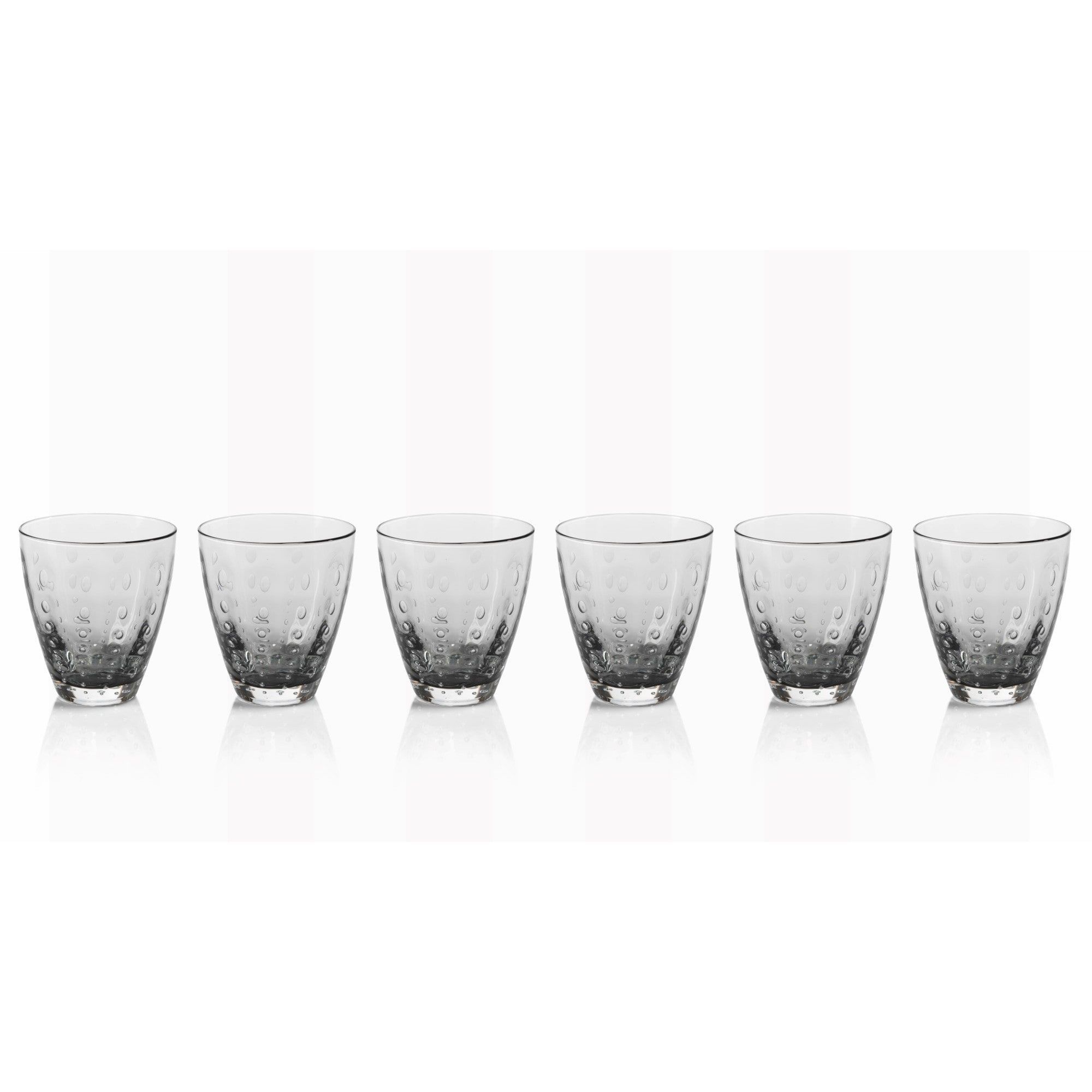Zodax Rock Glass, Bubbled Design, Gray (Set of 6) (6-Piece Bubbled ...
