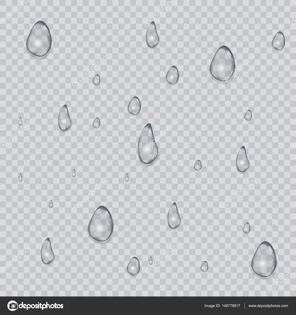 Pure clear water drops realistic set isolated vector illustration ...