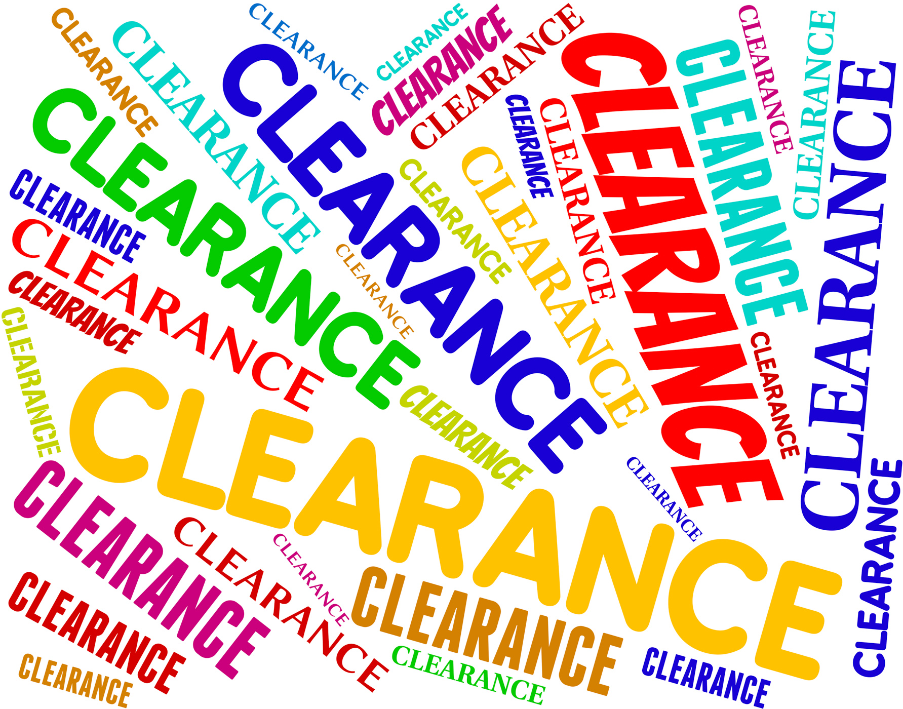 Clearance word indicates promotional closeout and offers photo