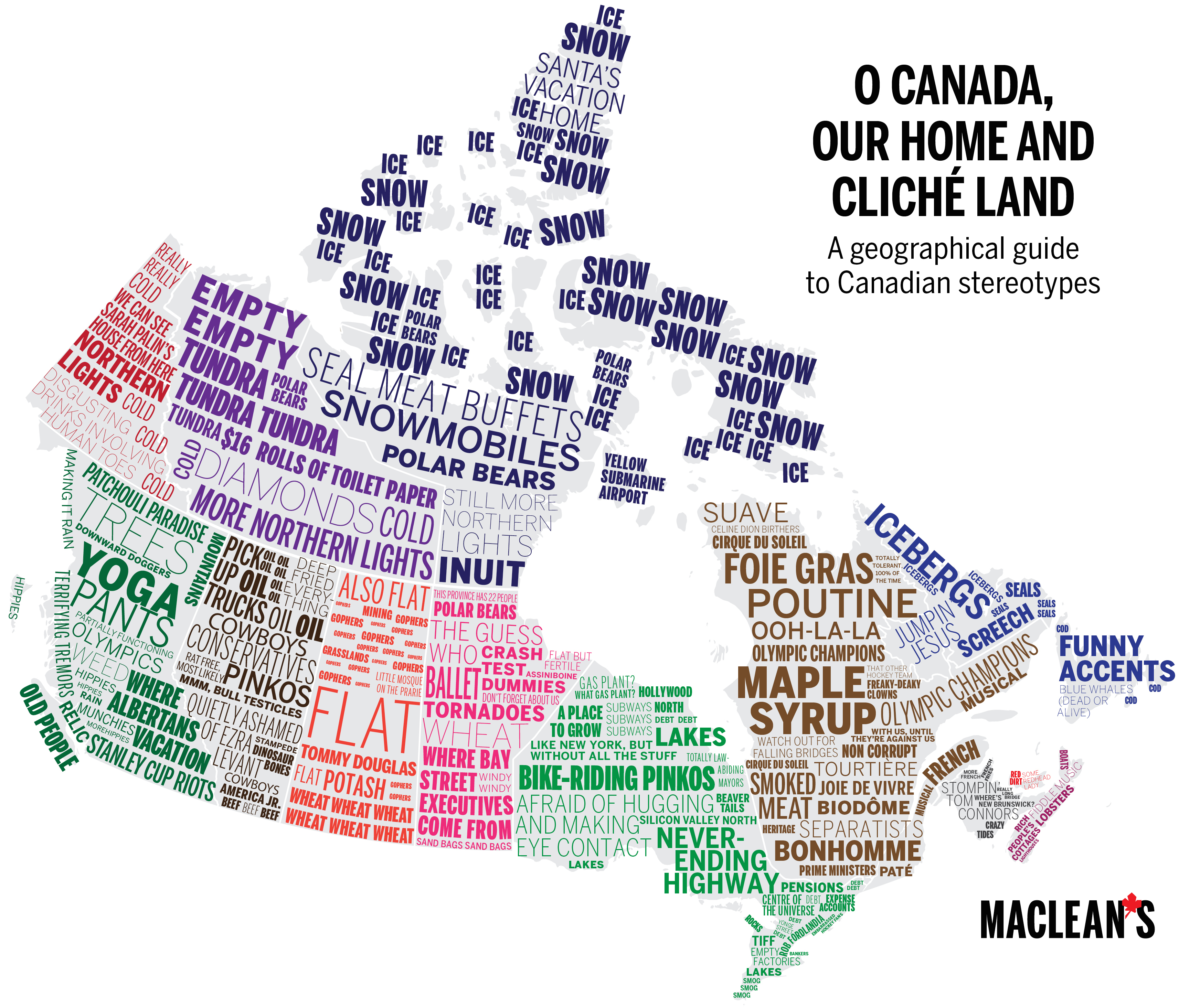 MAPPED: O Canada, our home and cliché land