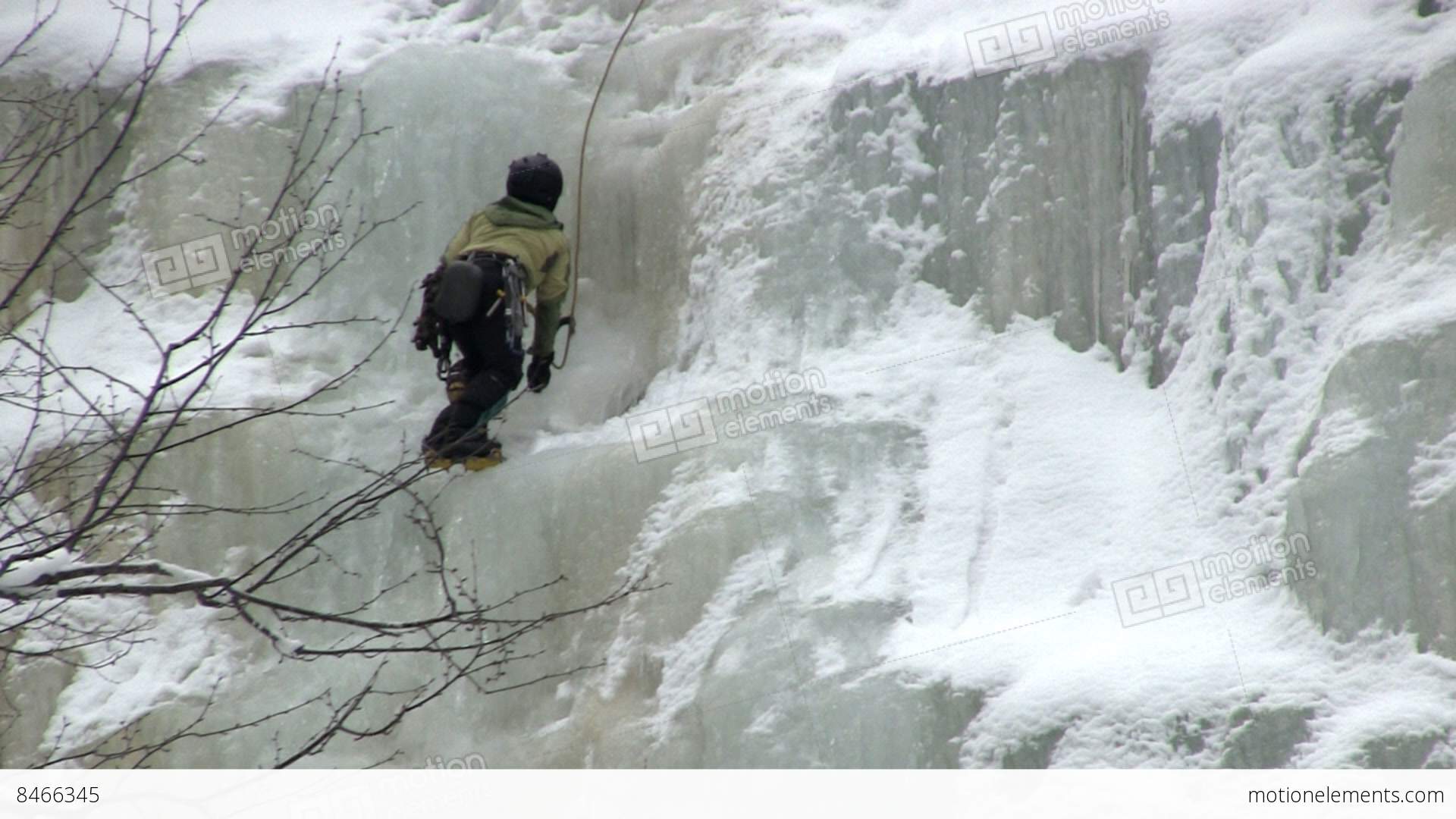 Climbing The Ice Wall Stock video footage | 8466345
