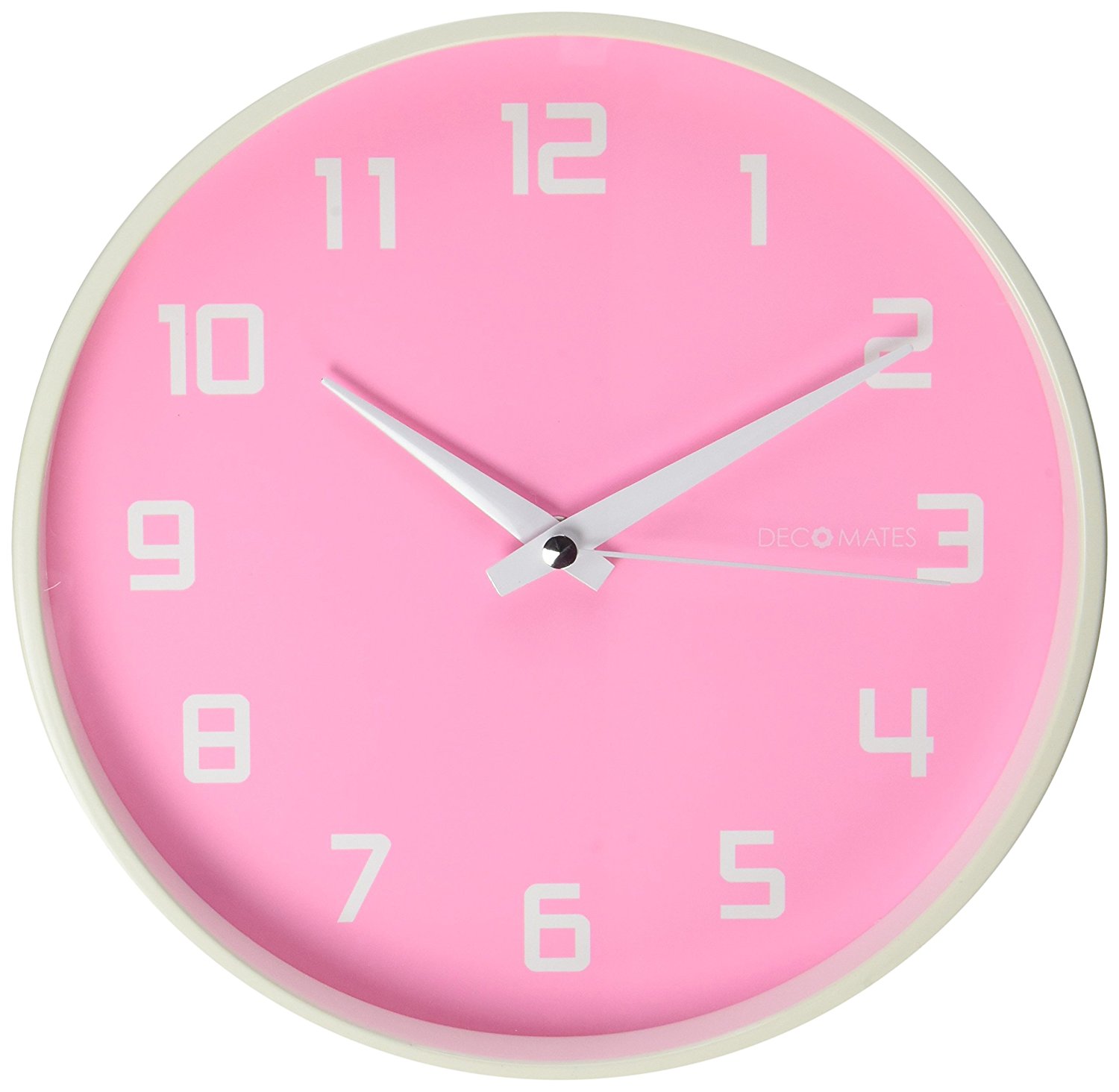 Amazon.com: DecoMates Non-Ticking Silent Wall Clock, Pink Fruity ...