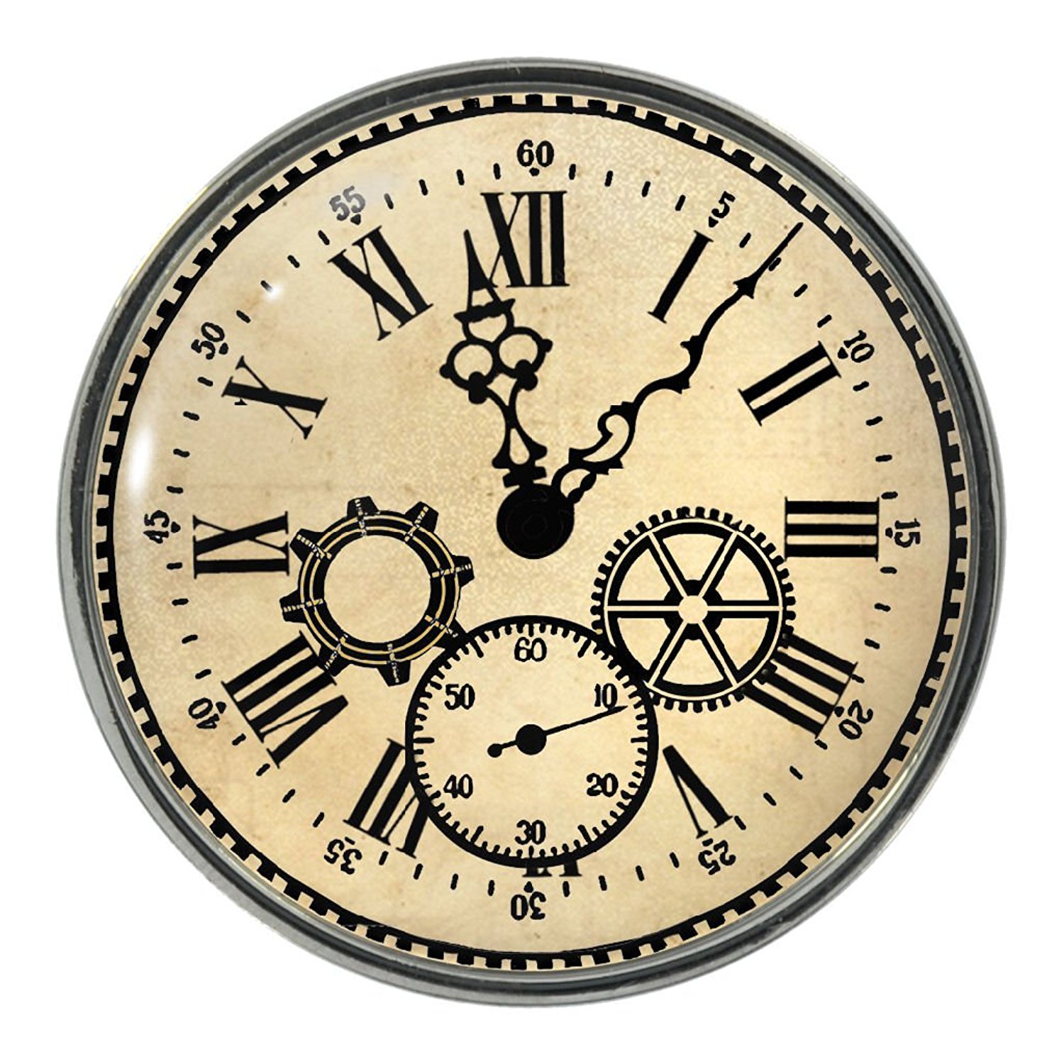 Amazon.com: Vintage Clock Design Metal Pin Badge: Clothing