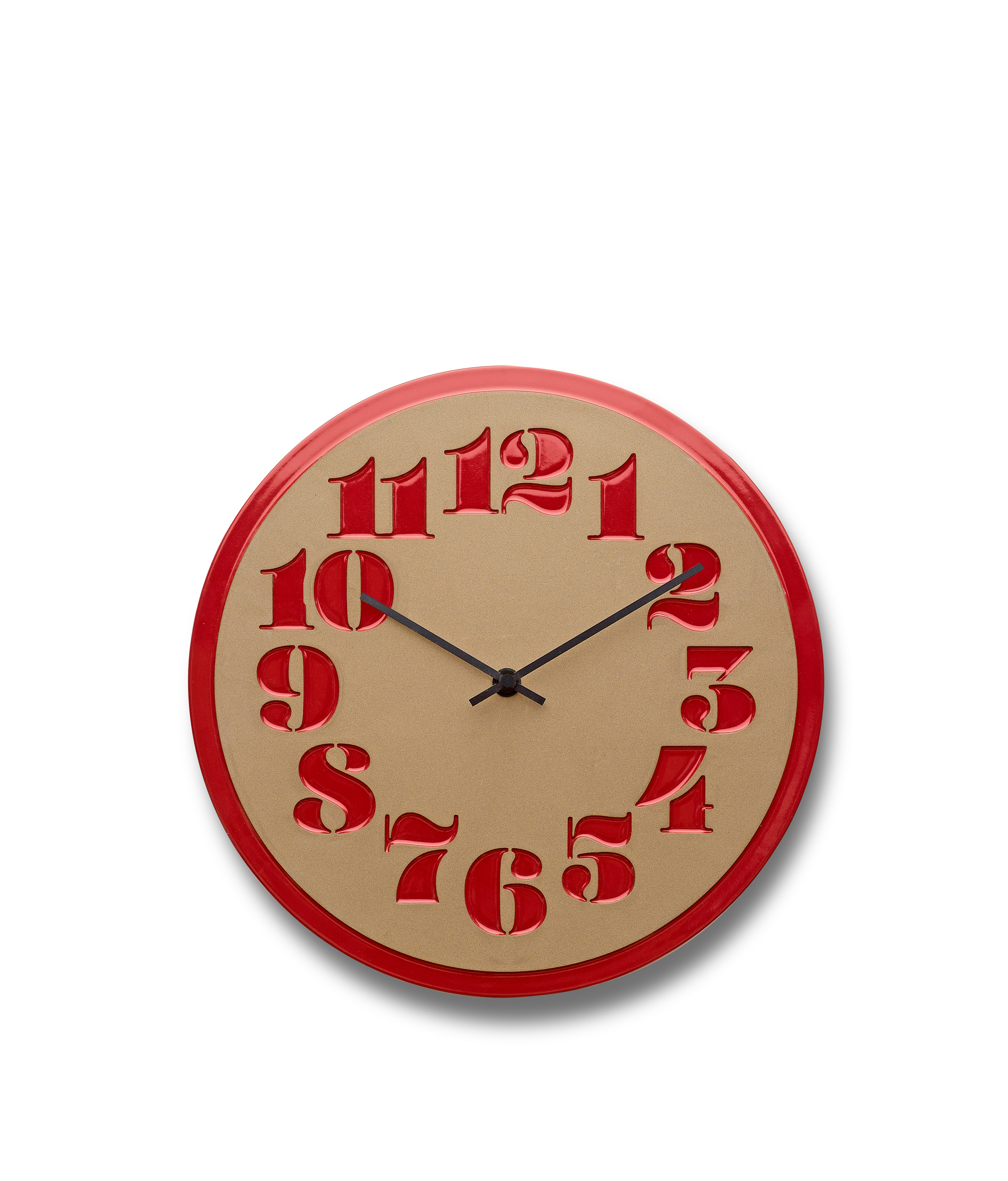 Stencil Clock, Campari Red - Heath Ceramics