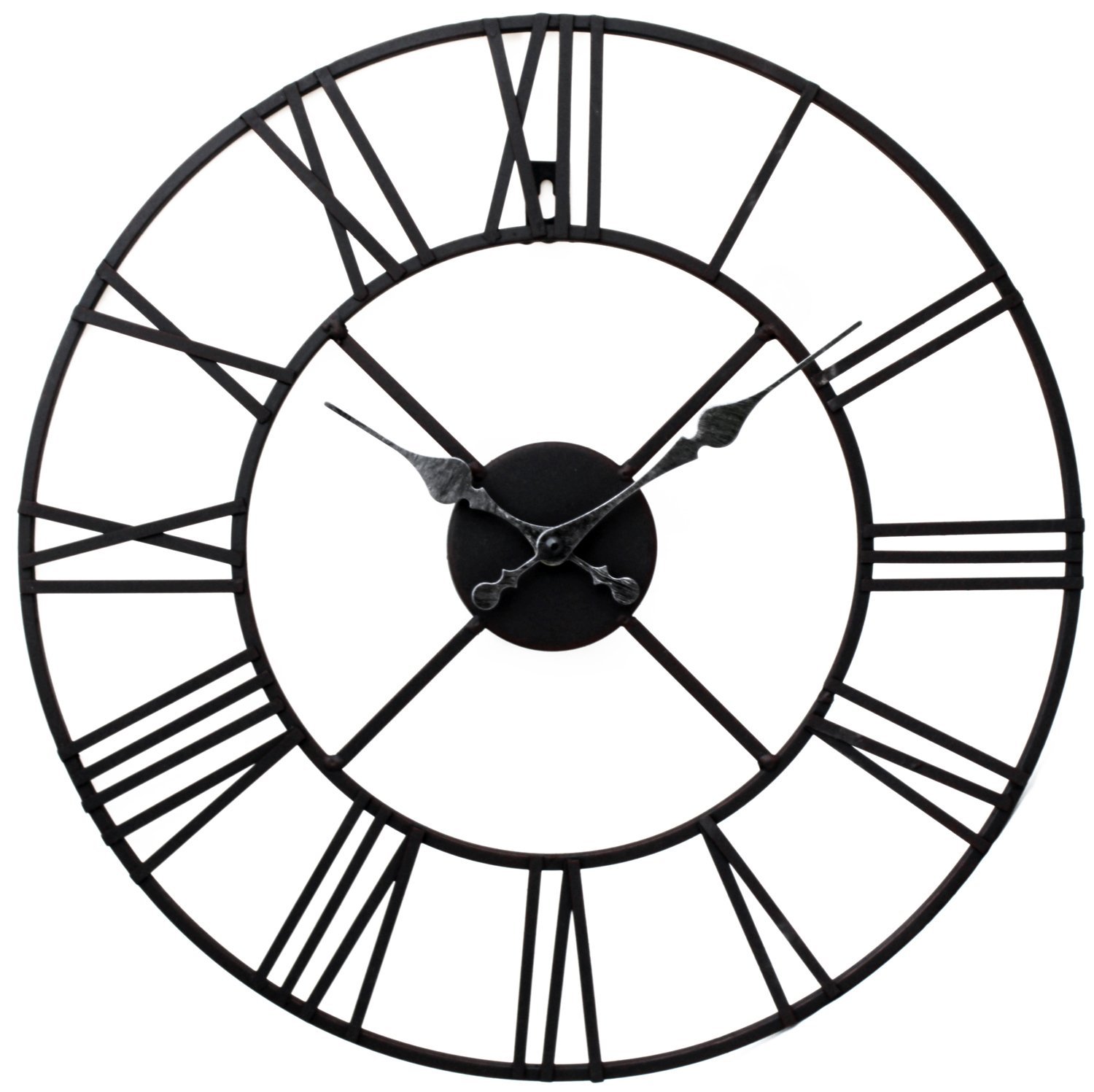 Amazon.com: Stunning Metal Roman Numeral Clock - Black 'Iron' by ...