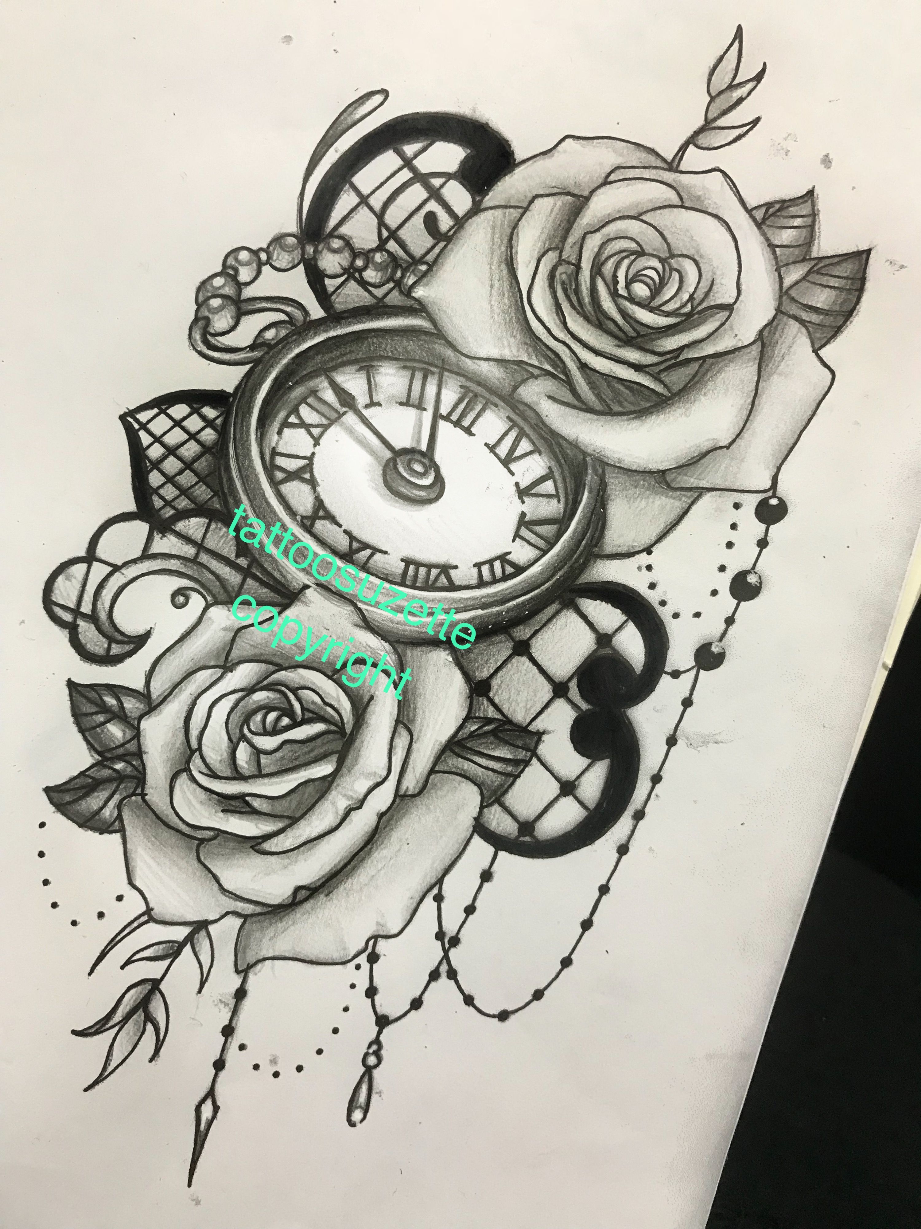 clock tattoo design | shoes | Pinterest | Clock tattoo design ...