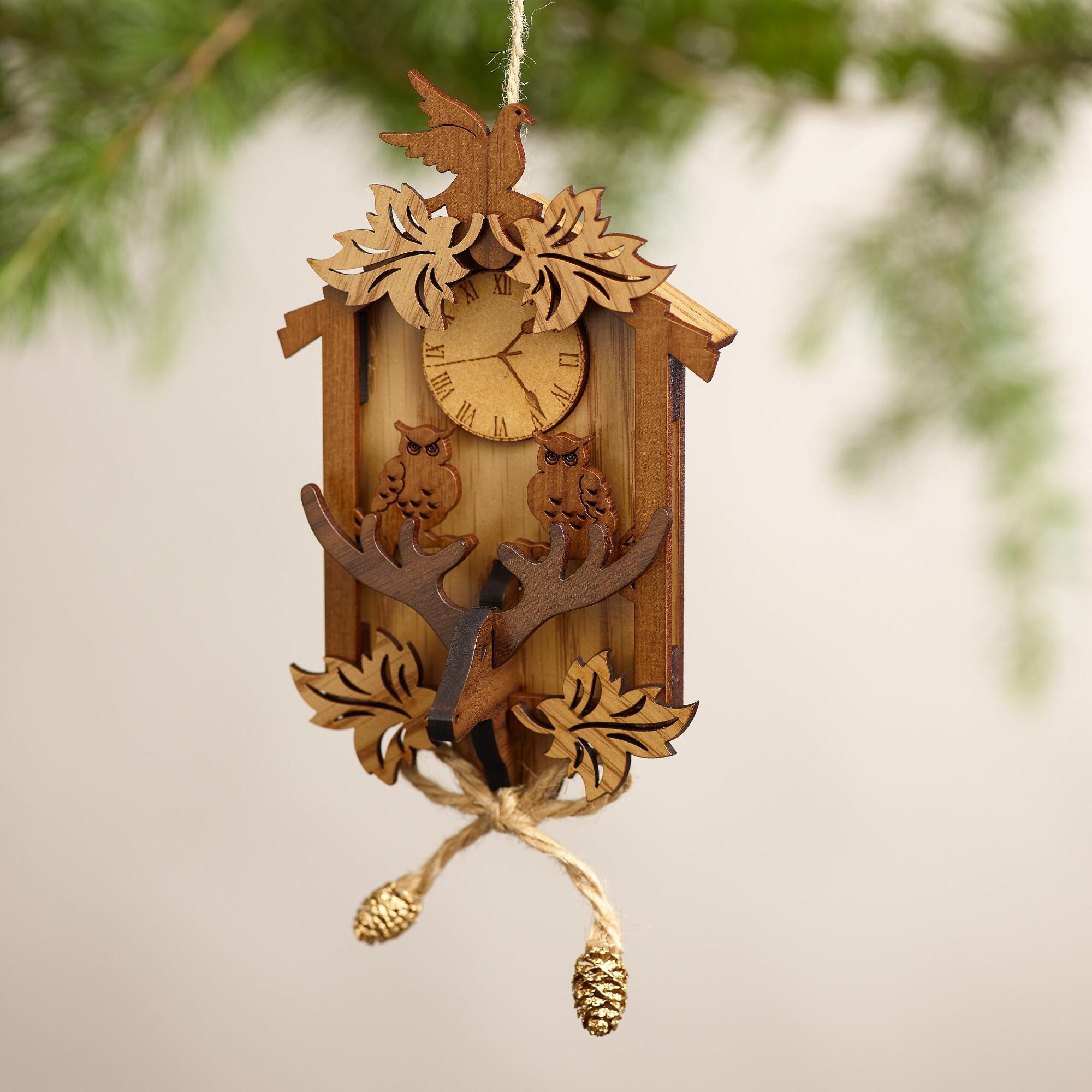 Wood Cuckoo Clock Ornaments, Set of 2 | Cuckoo clocks, Ornament and ...