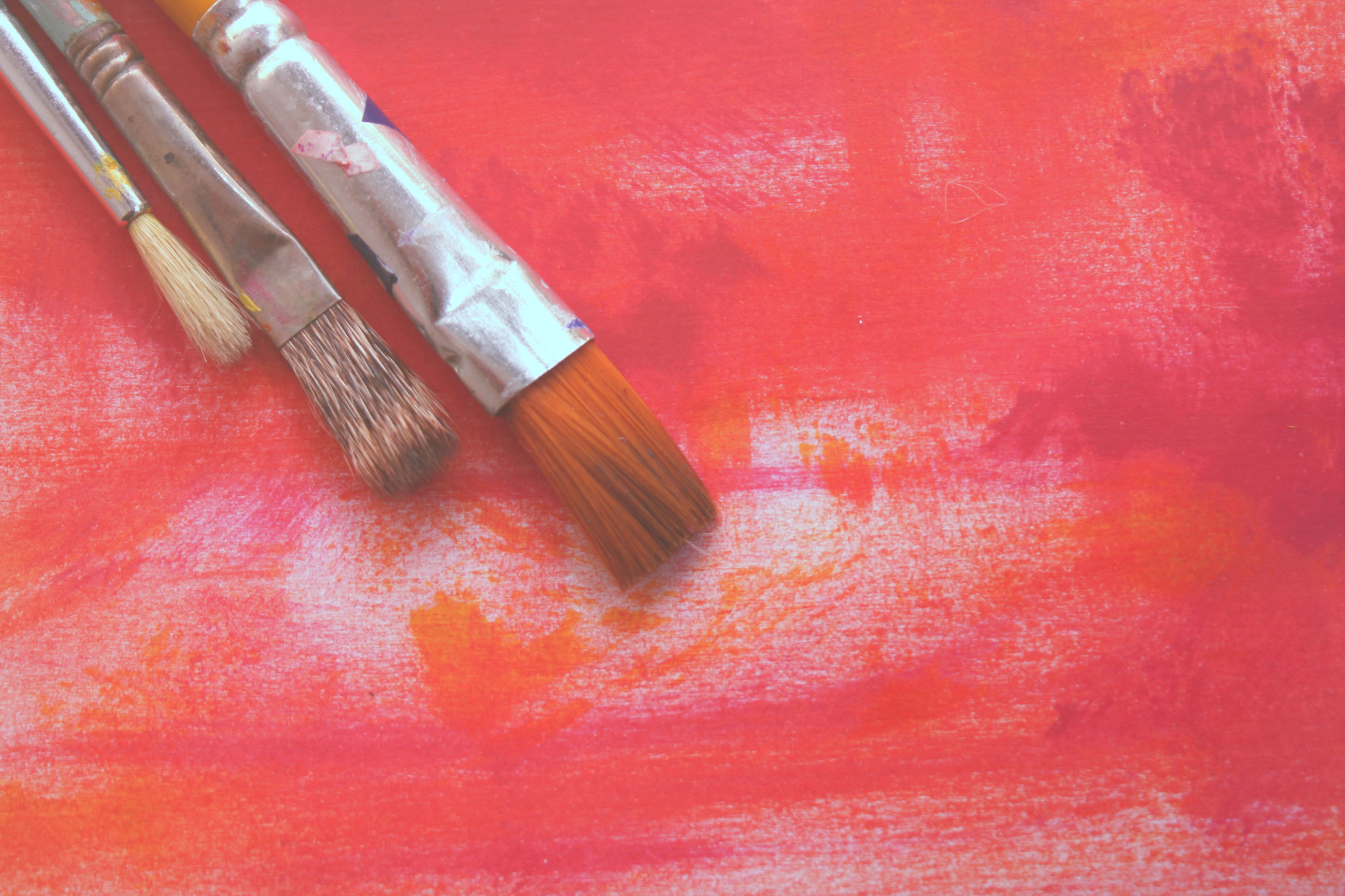 Close-up of Red Table, Abstract, Paintbrush, Wear, Red, HQ Photo
