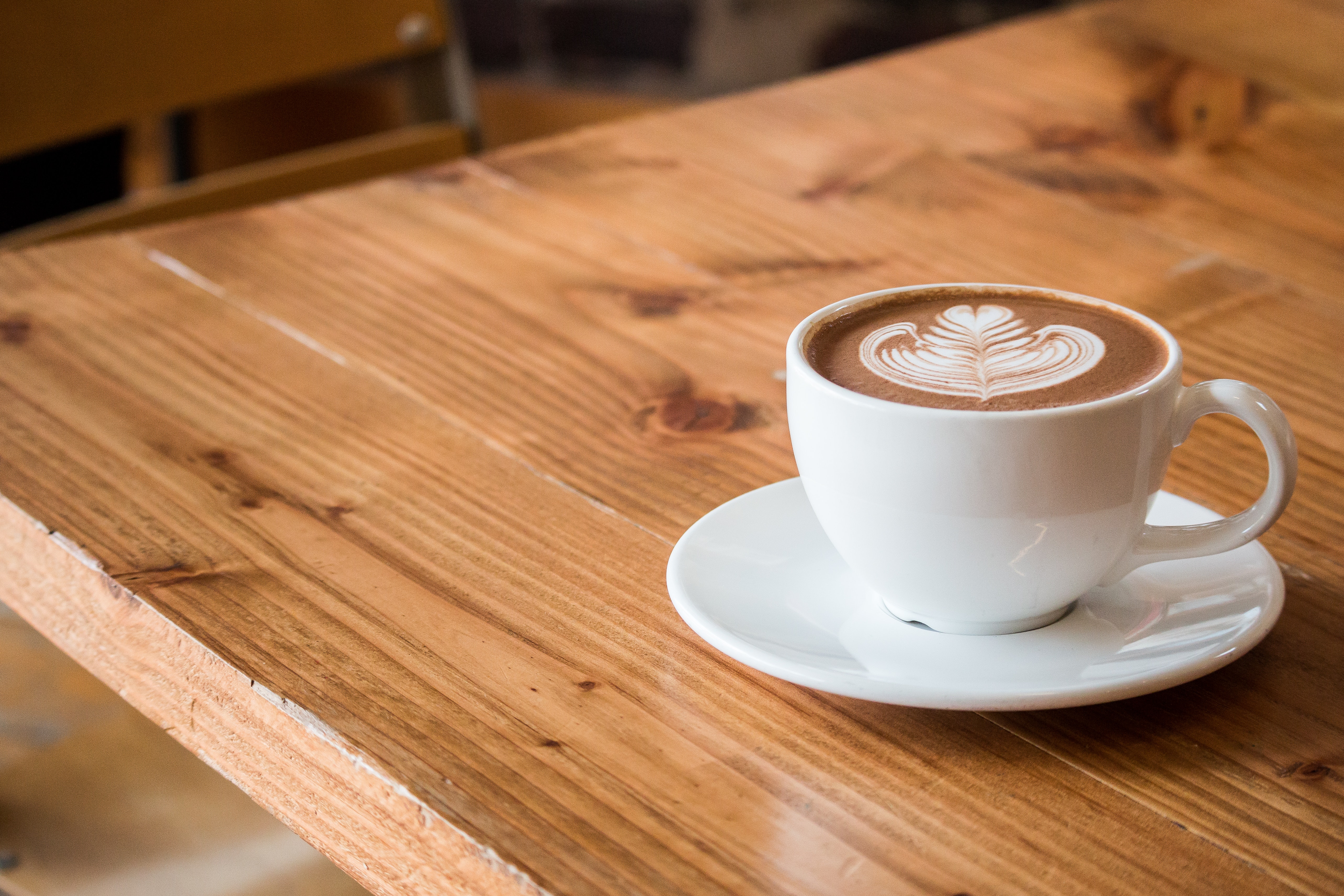 Close-up Photography of Cup of Coffee, Beverage, Foam, Wood, Table, HQ Photo
