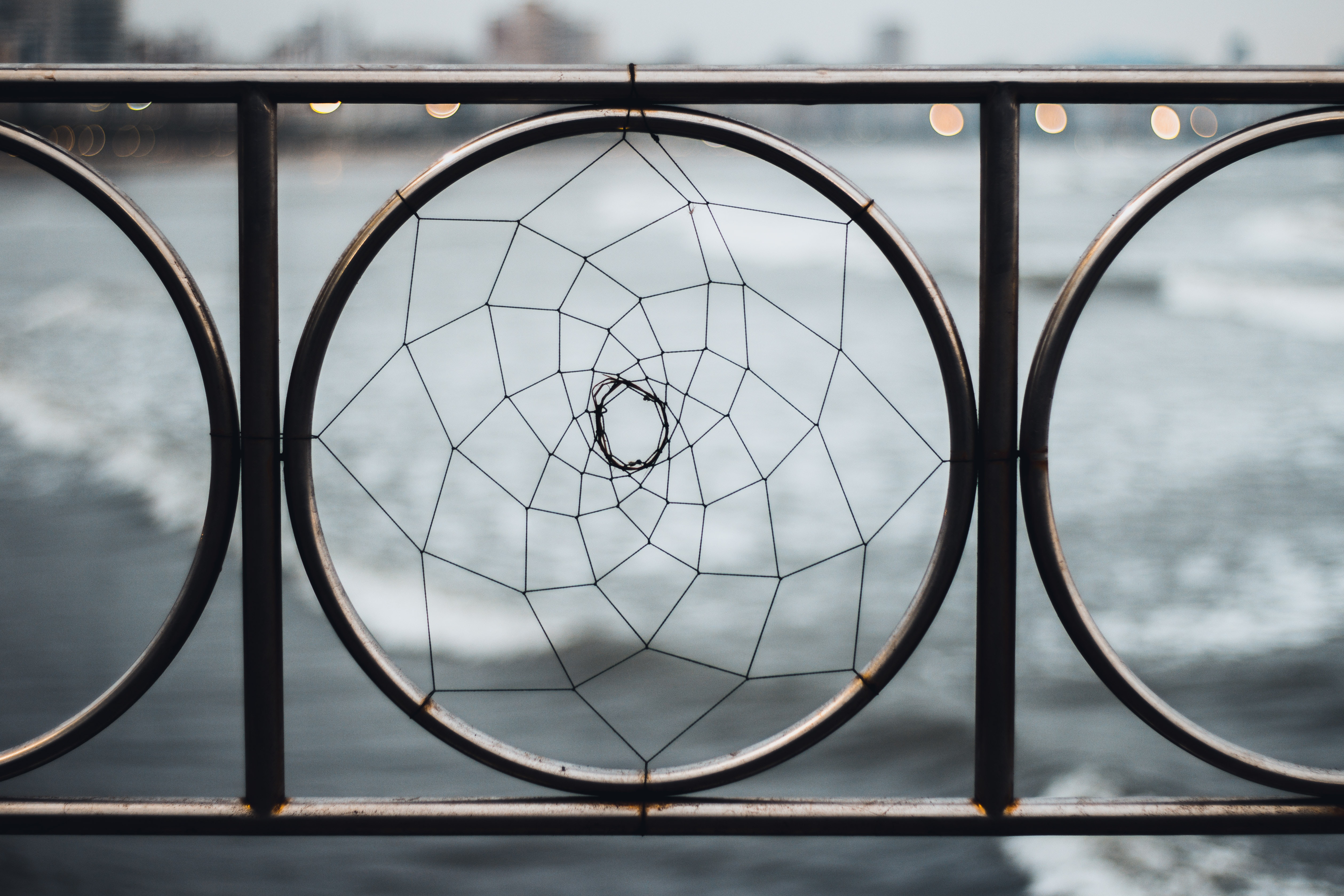 Close-up photography of railing