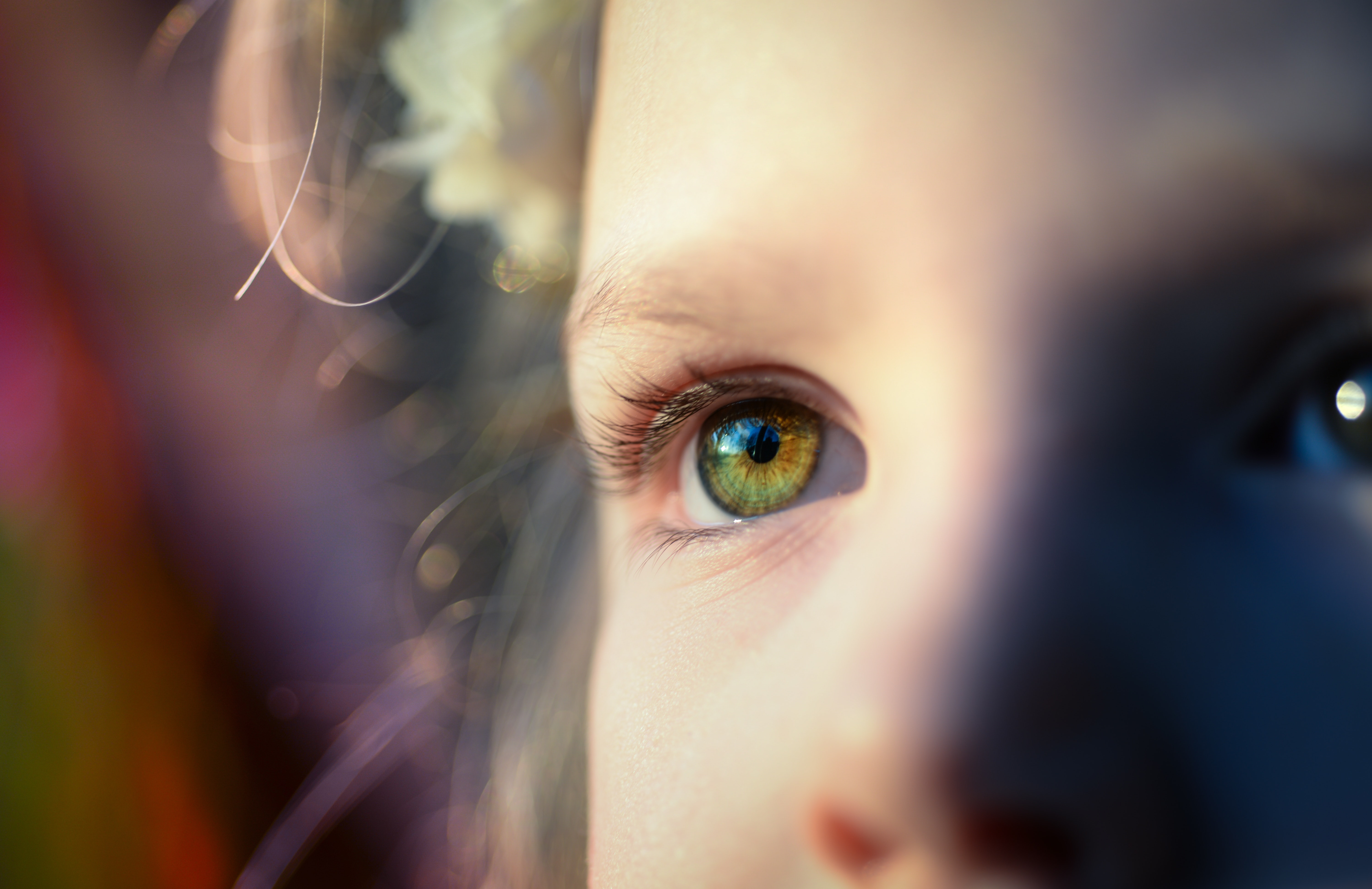Close-up portrait of human eye photo
