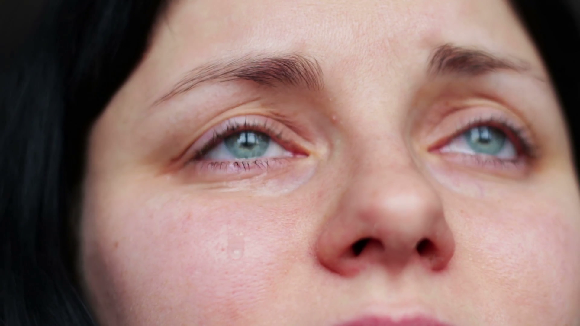 Face expression closeup - tears, cry Stock Video Footage - Videoblocks