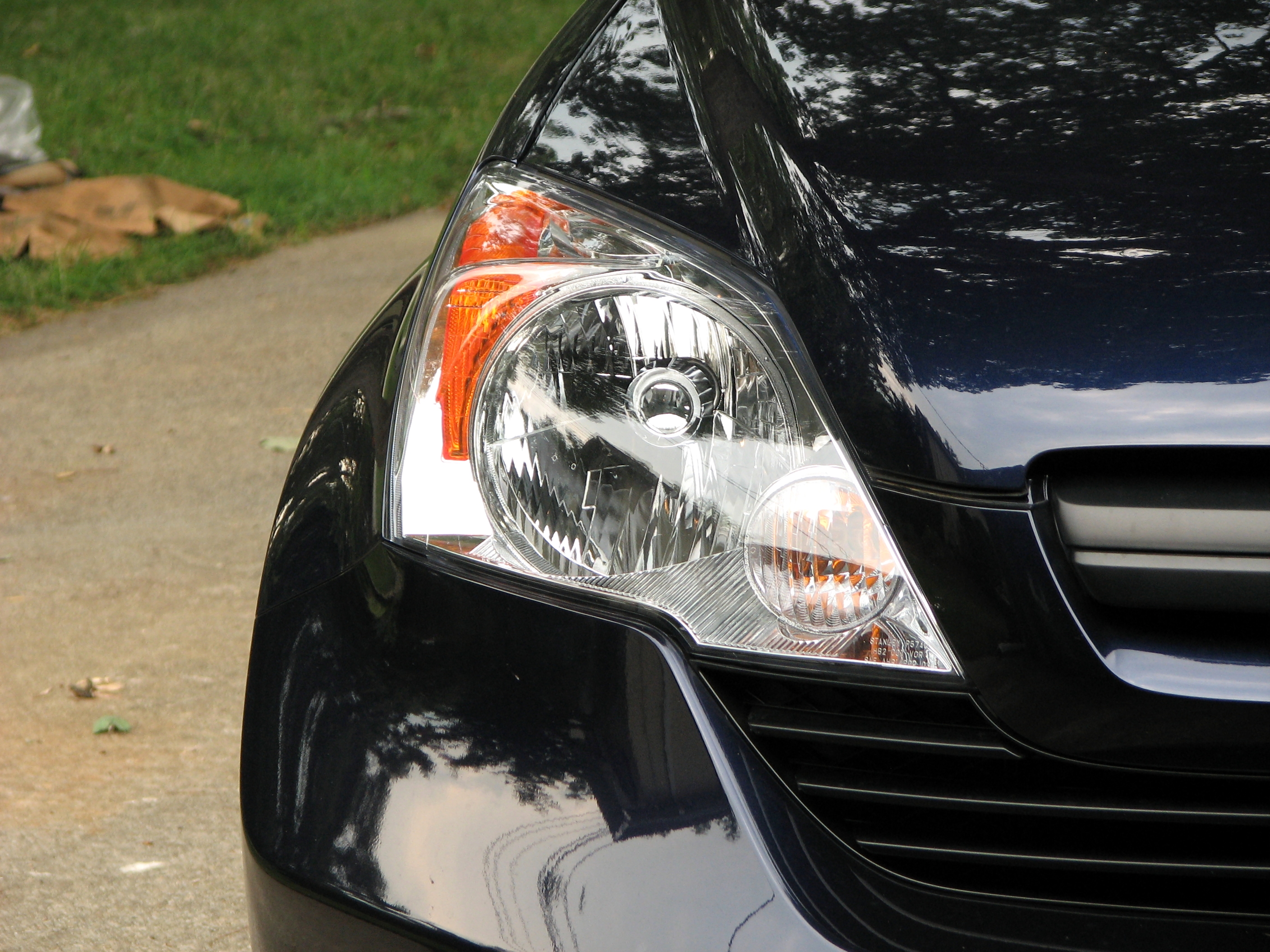 Closeup of a car headlight photo