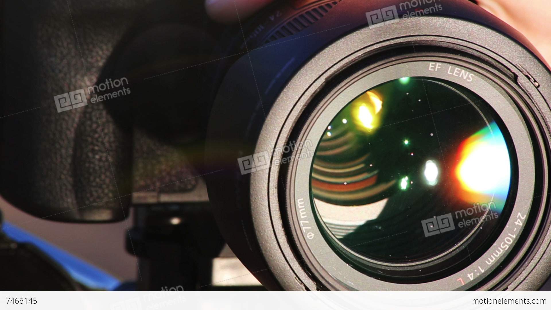 Zooming Lens. Close-up Shot Of Professional Camera. HD 1080 Stock ...