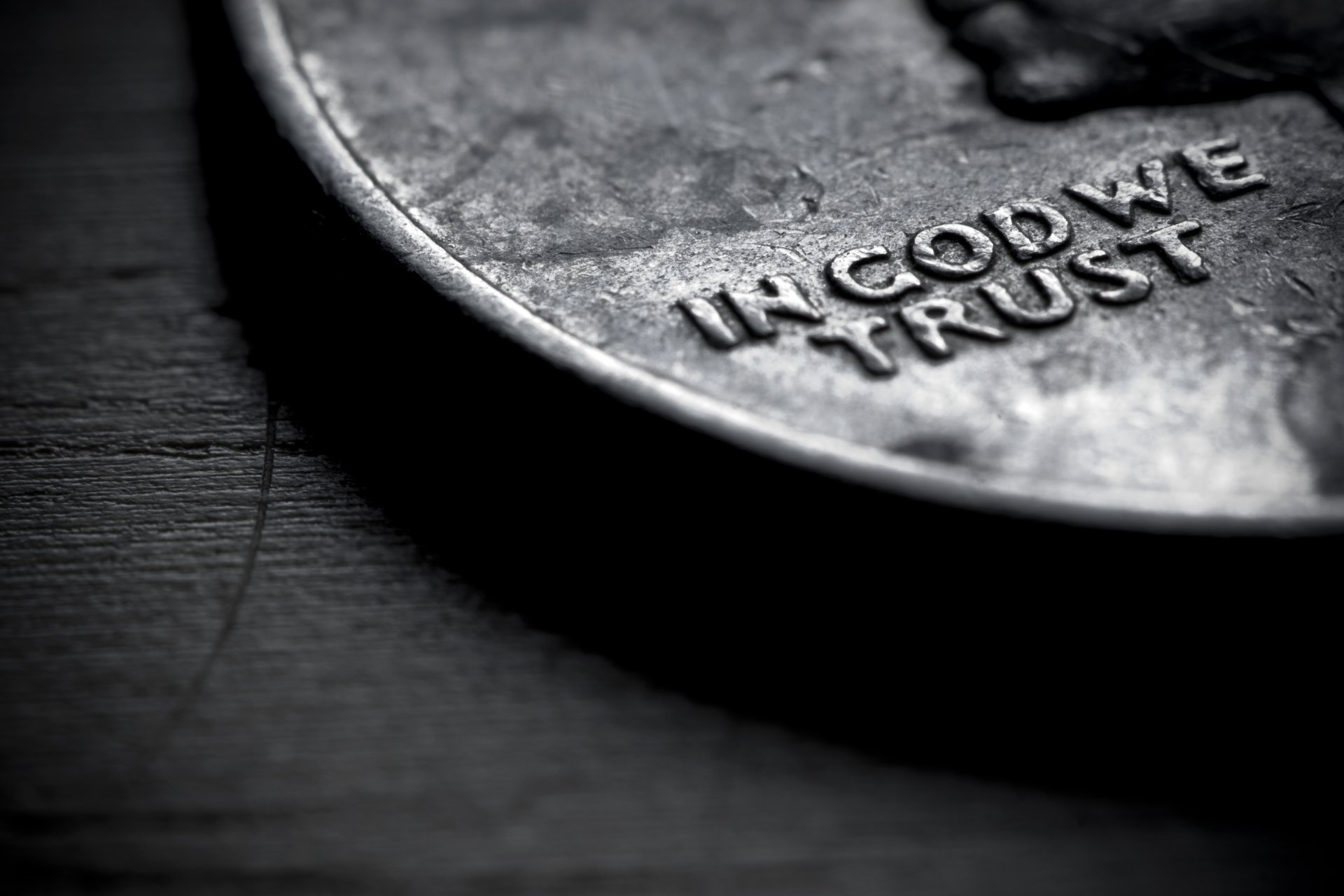 coin in god we trust close up words HD wallpaper