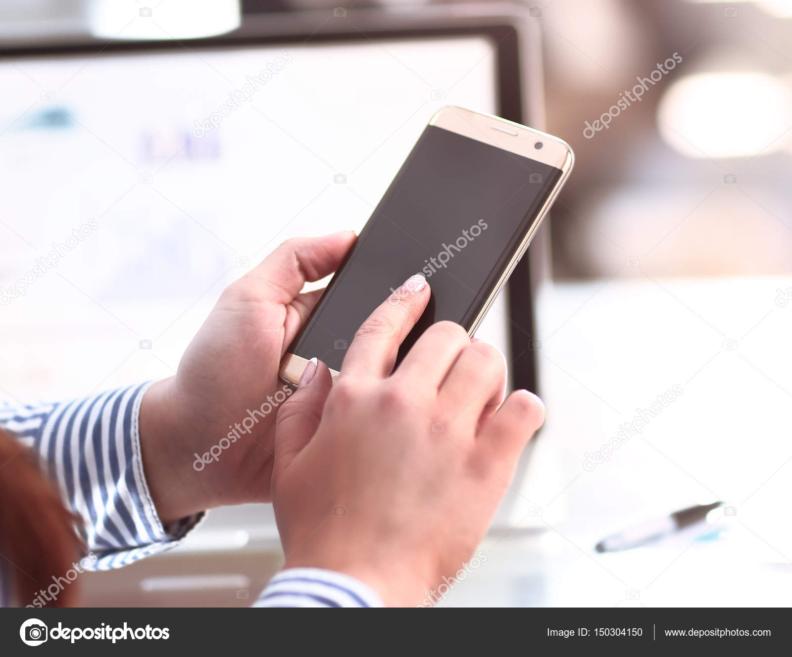 Close up of a man using mobile smart phone — Stock Photo © Danamedia ...