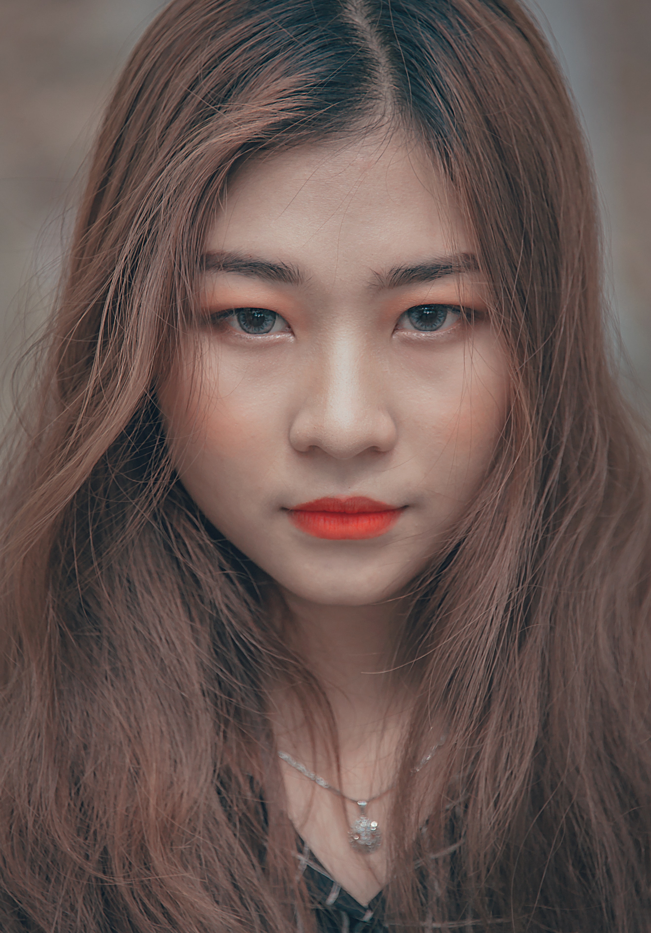 Closeup photo of woman in red lips