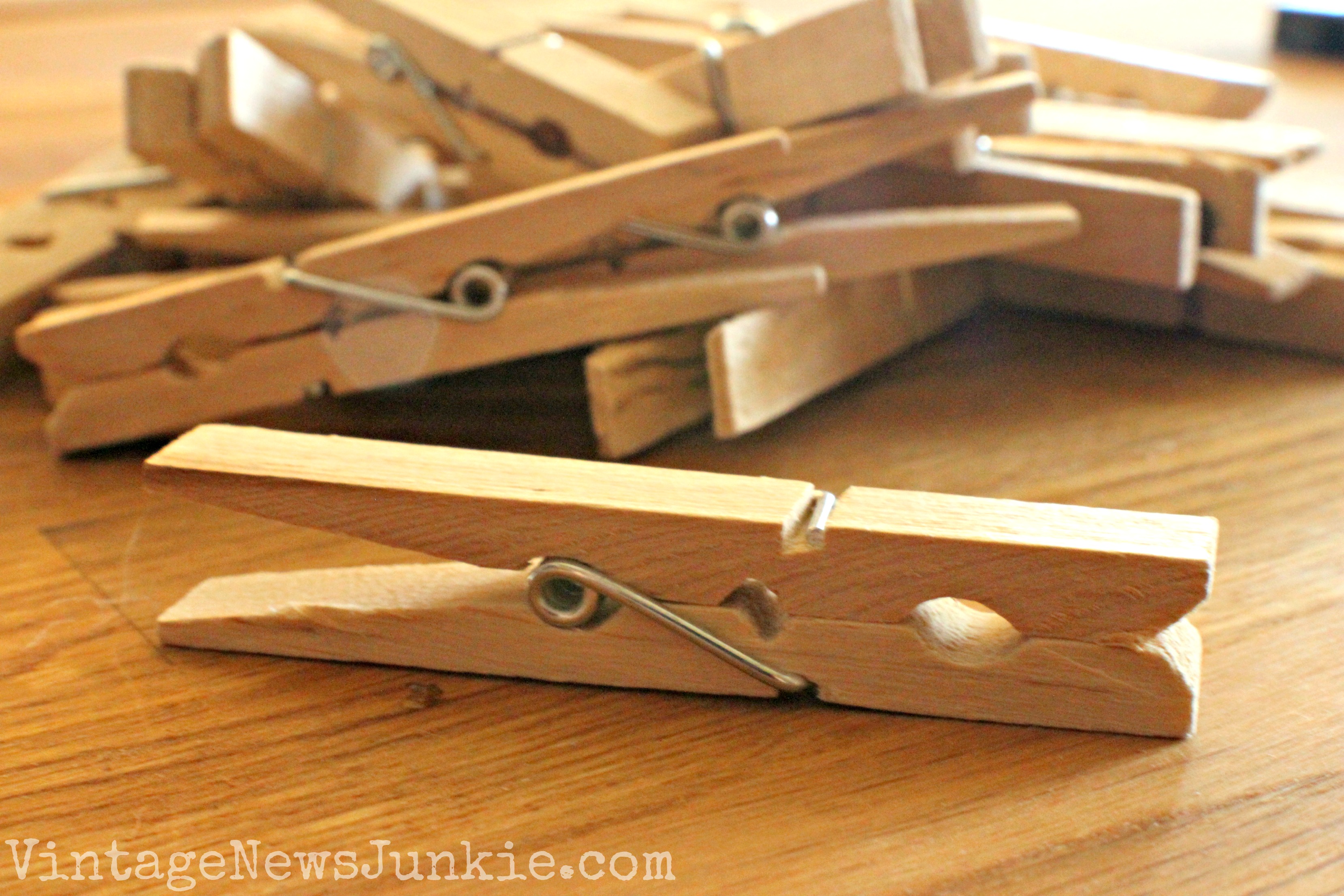 Giving New Clothes Pins a Vintage Makeover