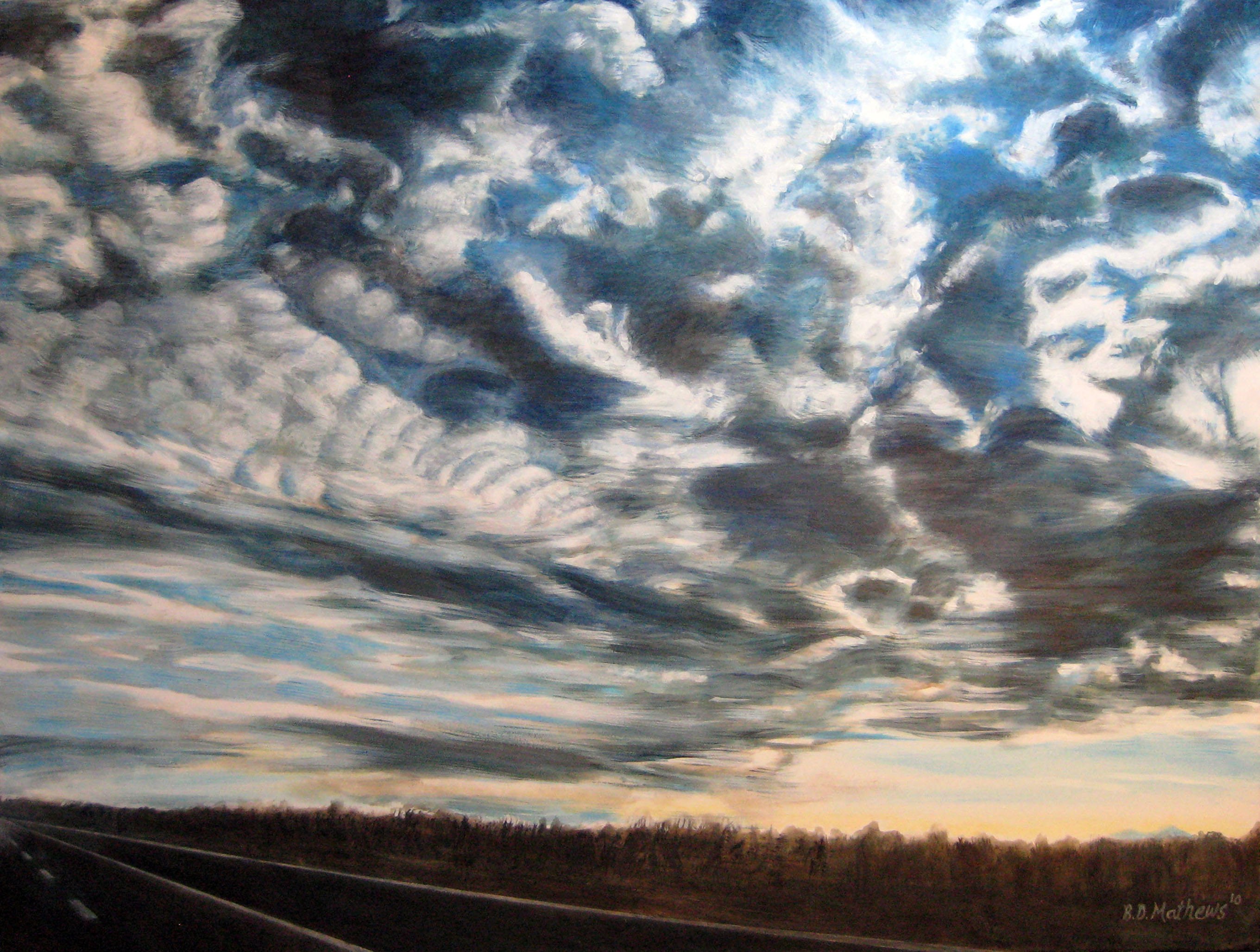 Early Morning Clouds - acrylics This painting depicts a glorious ...