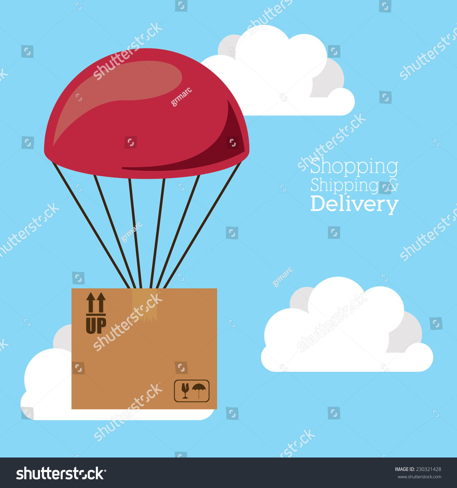 Delivery Design Over Cloudscape Backgroundvector Illustration Stock ...