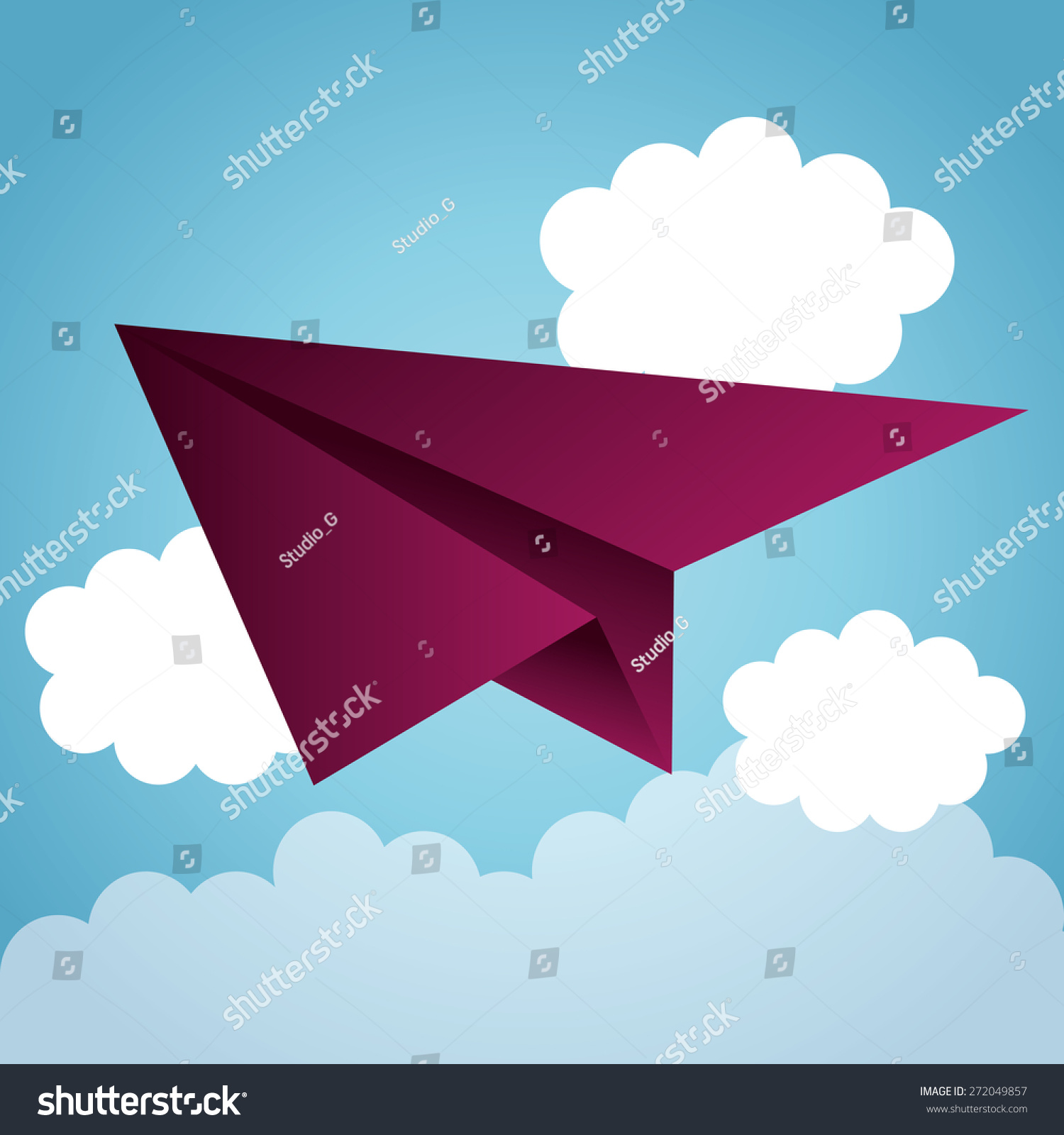 Airplane Design Over Cloudscape Background Vector Stock Photo (Photo ...