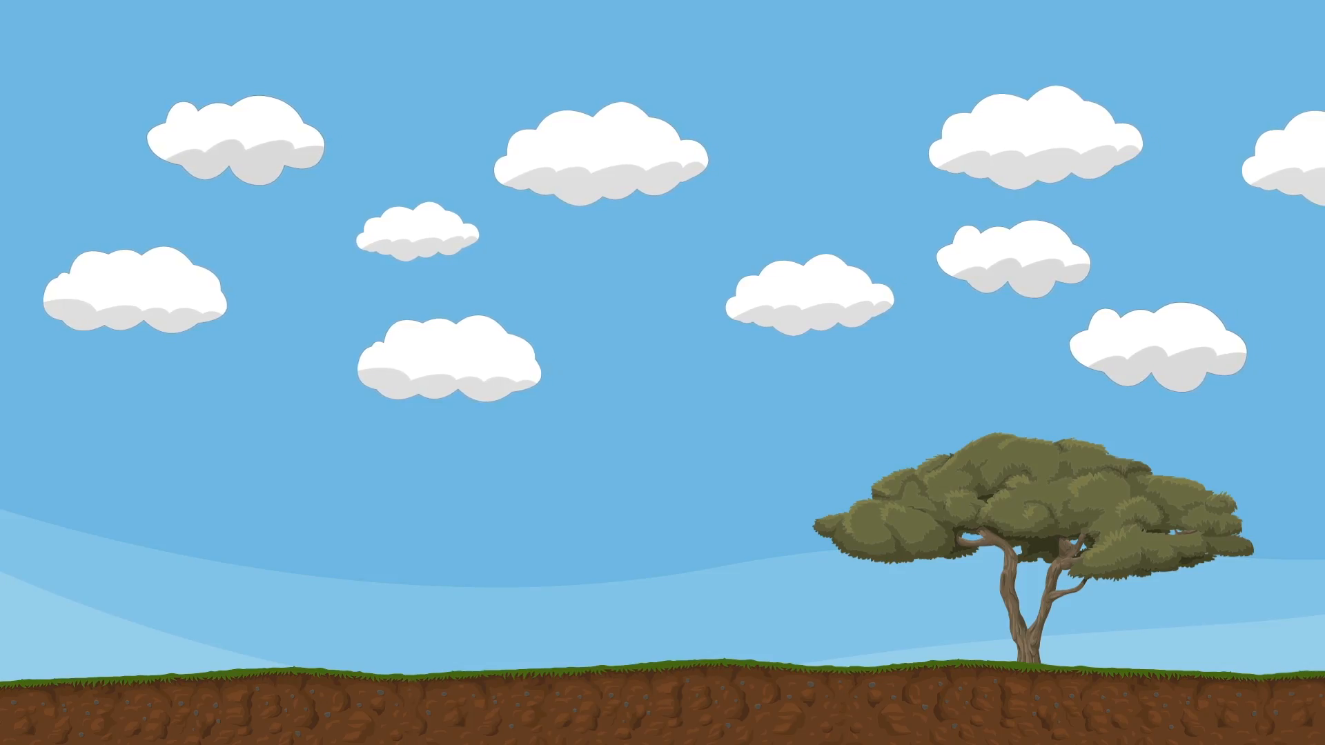 Animated Cartoon Cloudy Sky and Ground Motion Background - Videoblocks