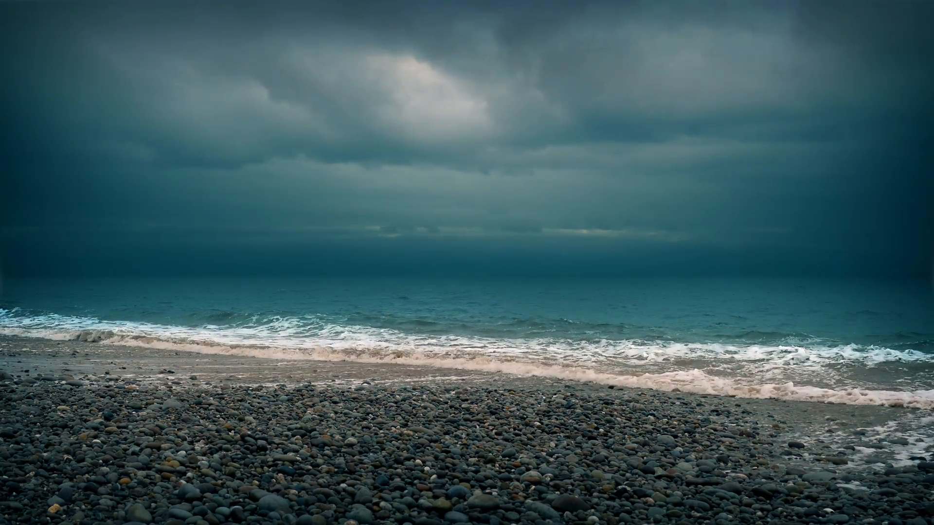 Dramatic Cloudy Beach Shore Stock Video Footage - Videoblocks