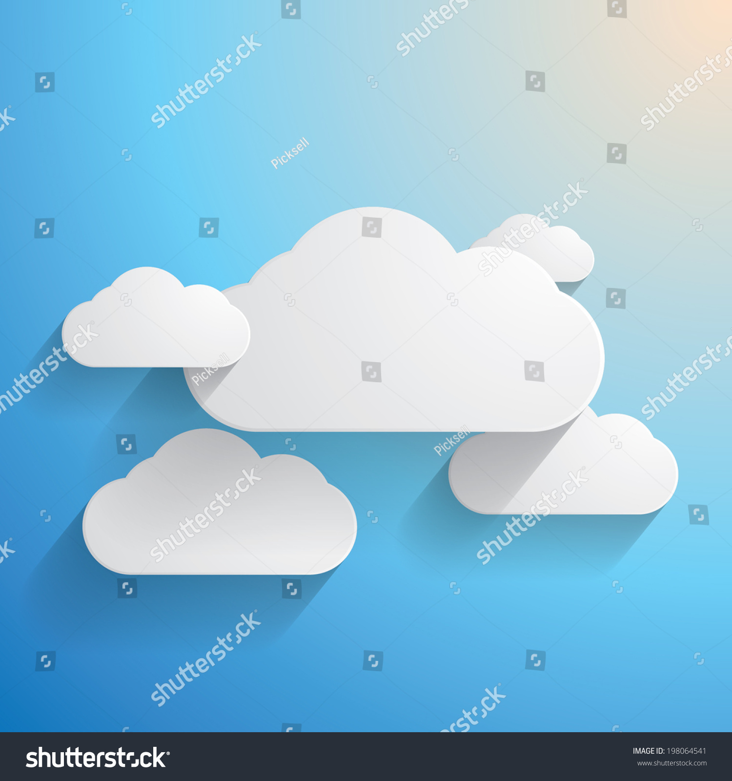 Vector Blue Cloudy Paper Background Stock Vector 198064541 ...