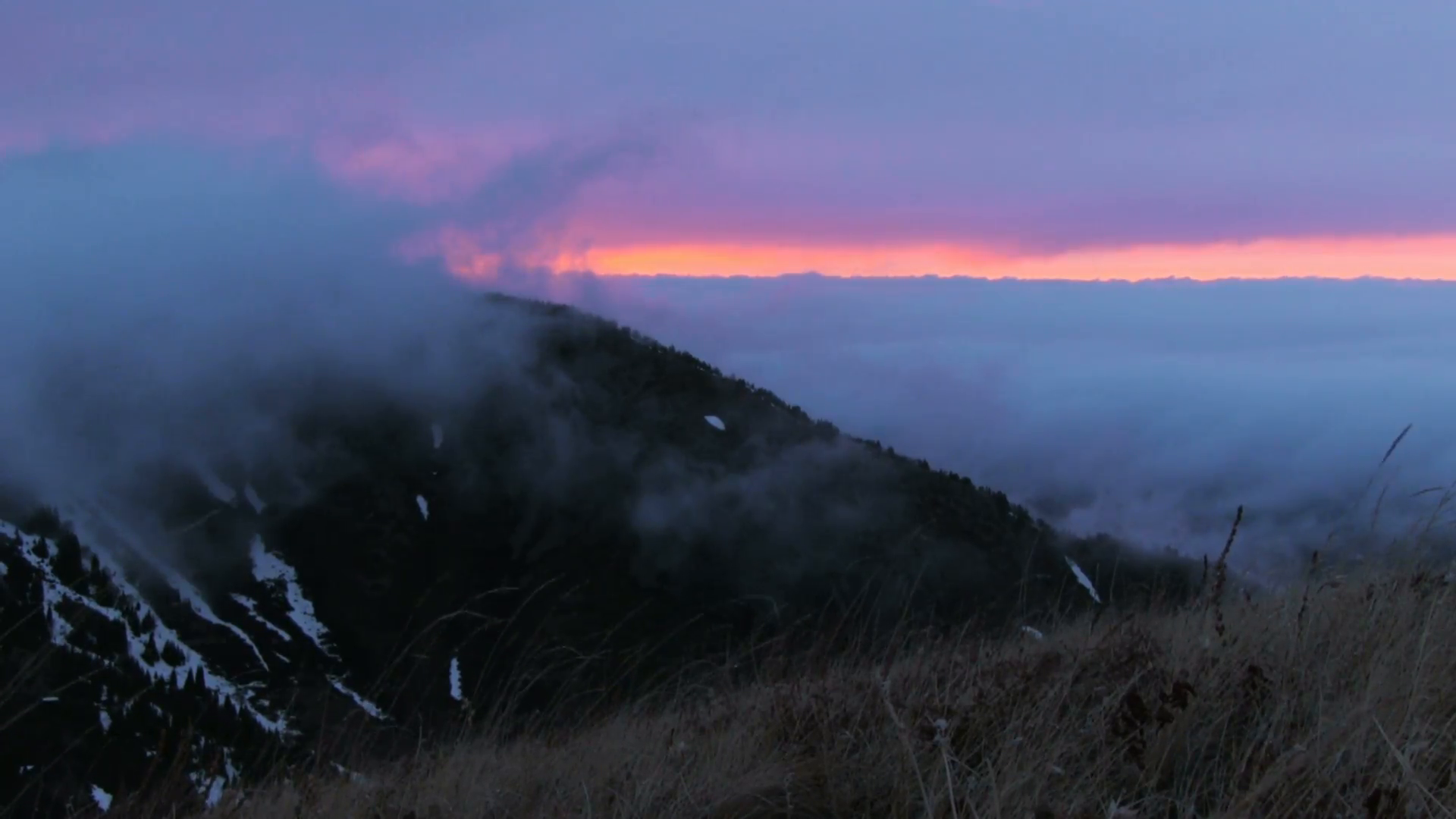 Cloudy sunset in the mountain region Stock Video Footage - VideoBlocks