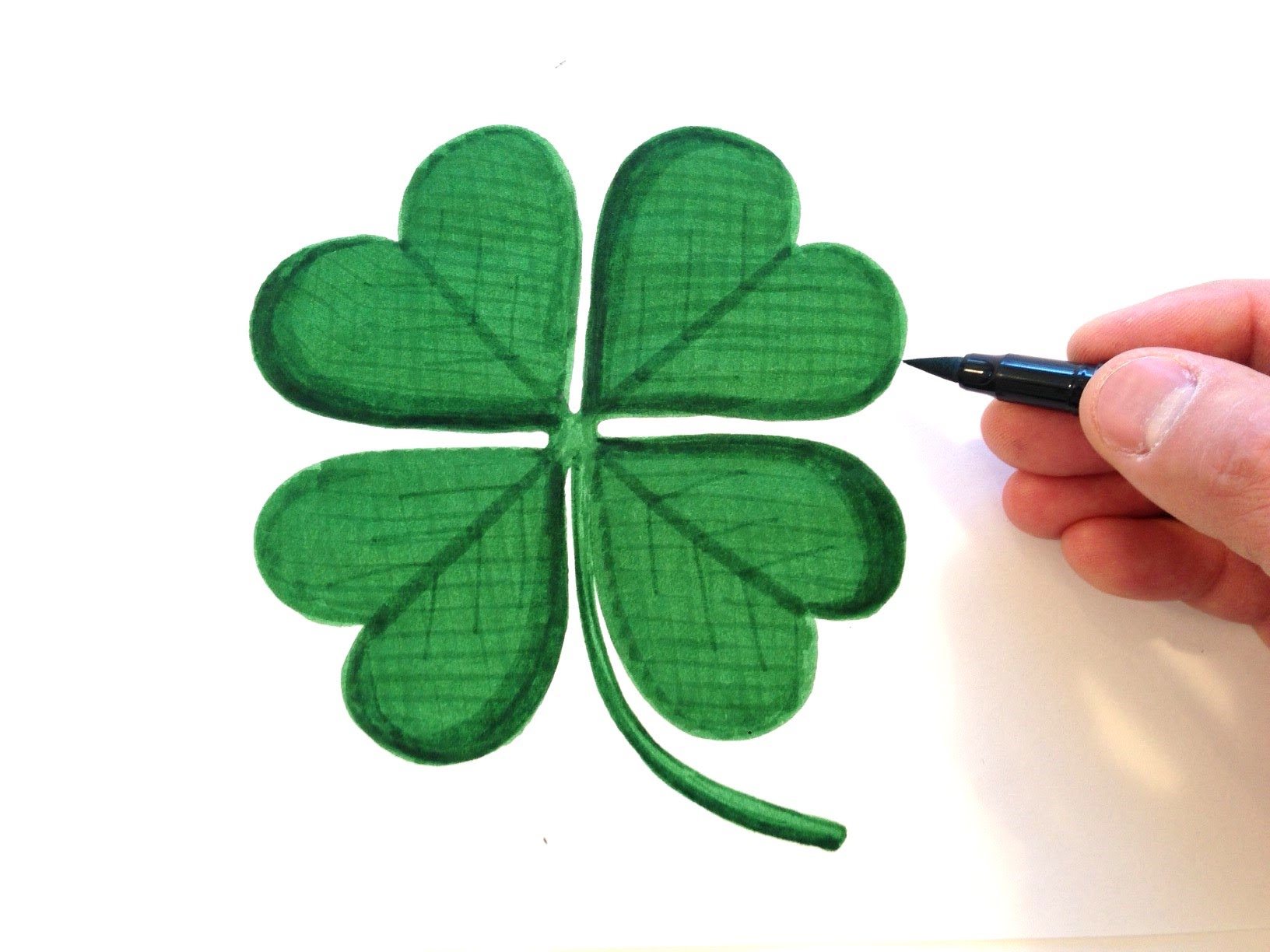 How to Draw a Four Leaf Clover - YouTube