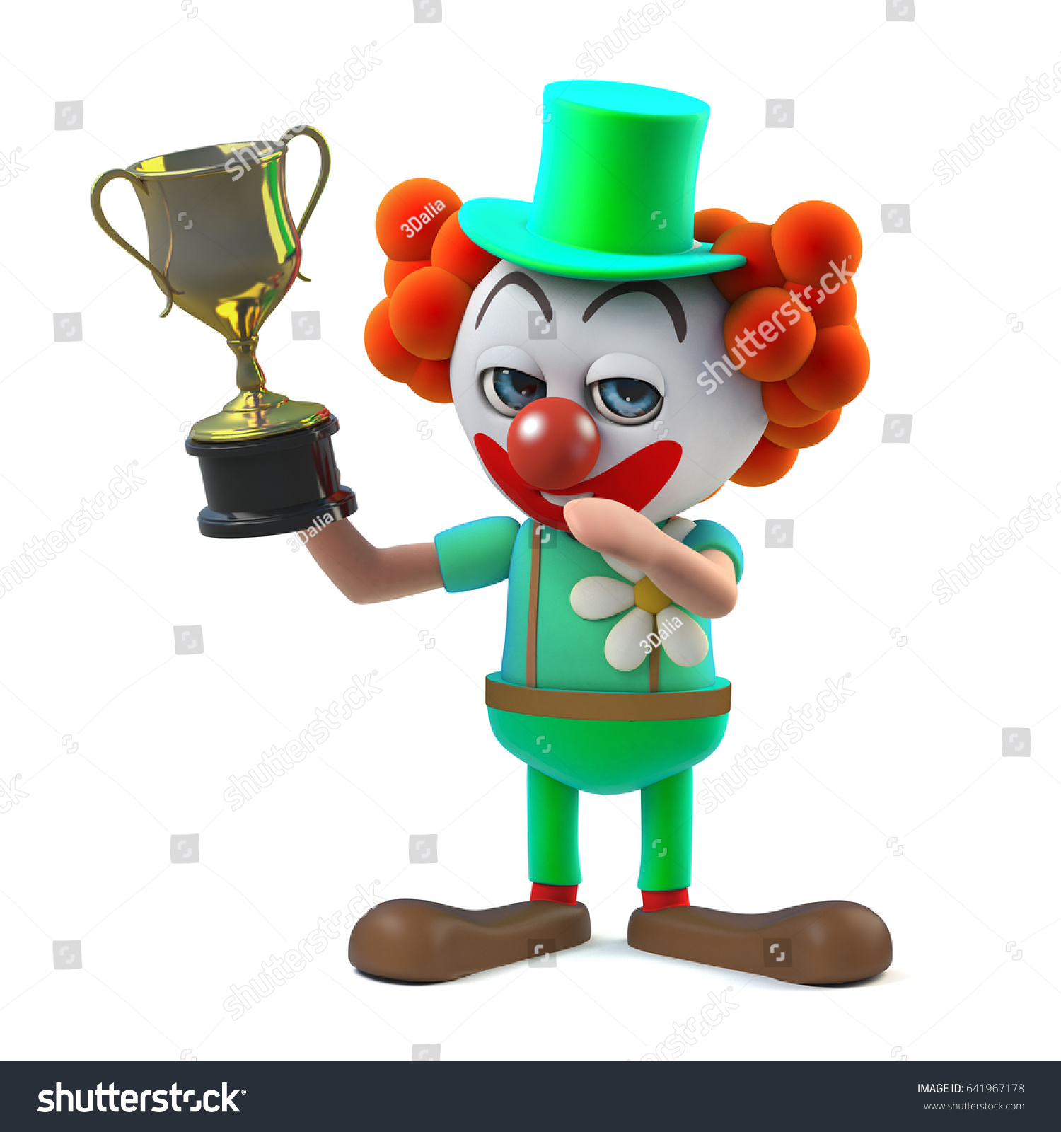 3d Render Funny Cartoon Clown Character Stock Illustration 641967178 ...