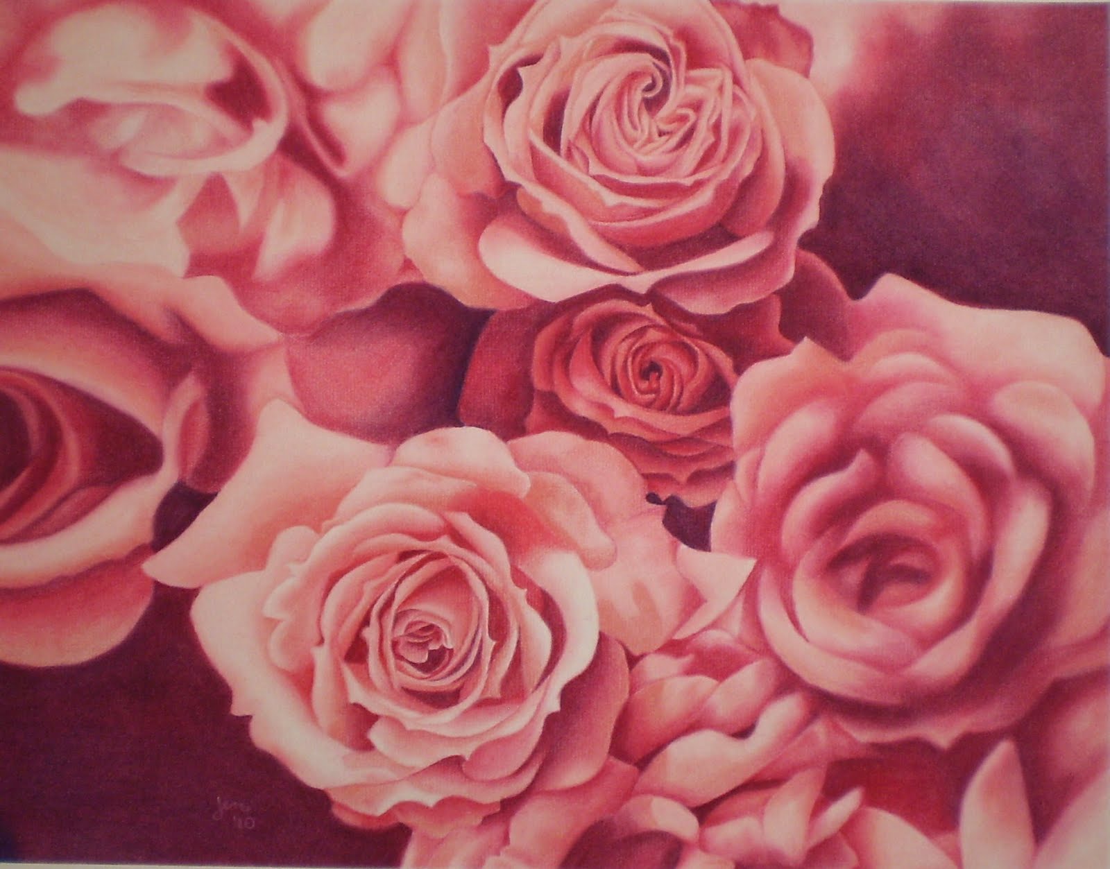 Jen's Pastels: Cluster of pink roses