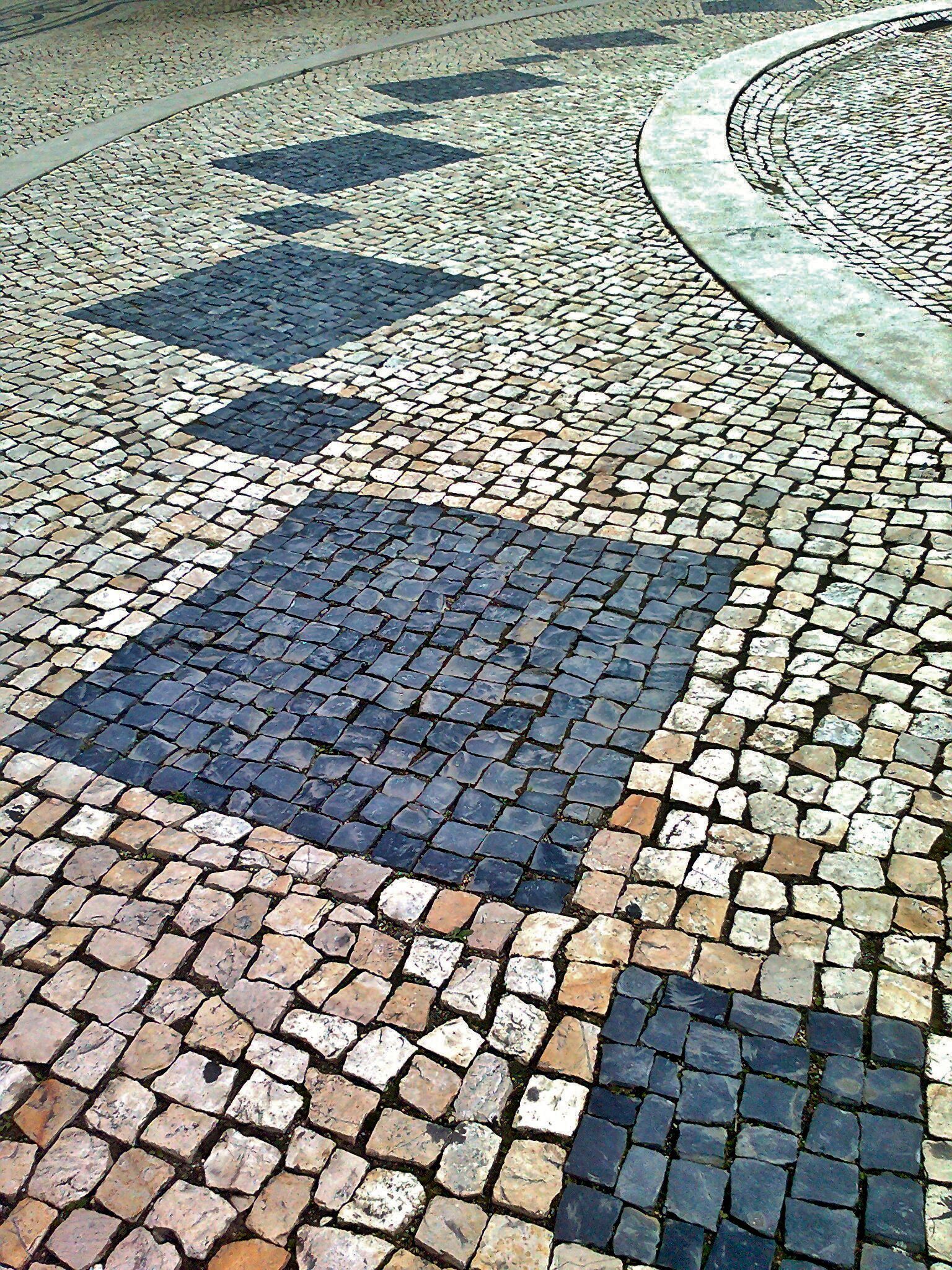 The famous Portuguese cobblestone pavement (