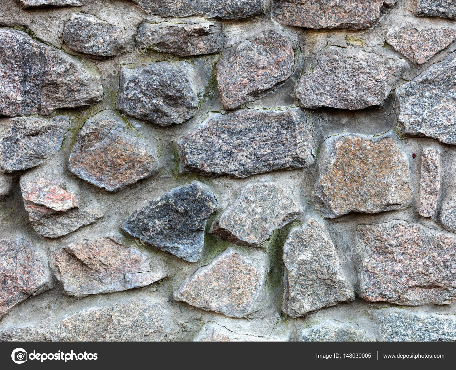 Stone wall from a large granite cobblestone close-up — Stock Photo ...