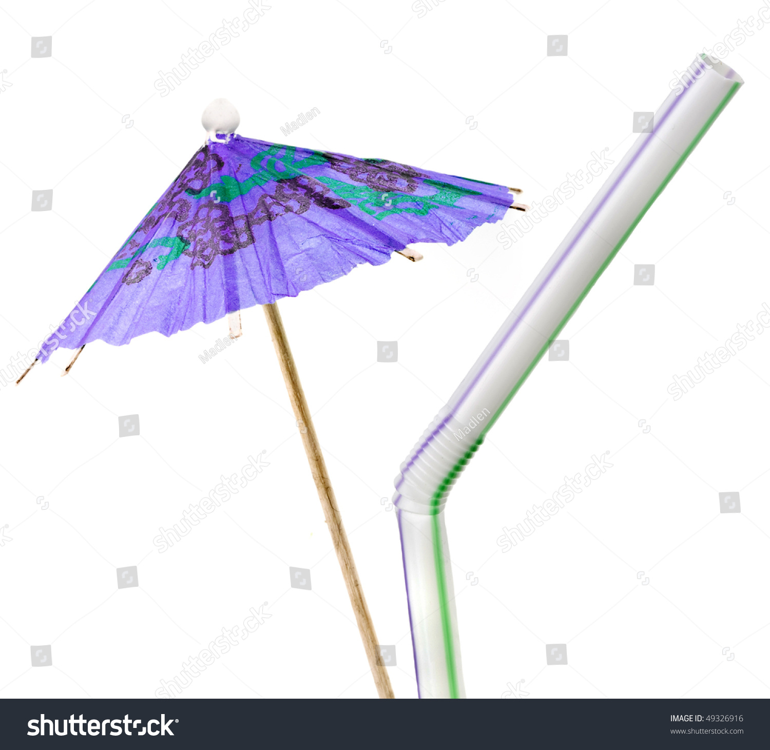 Cocktail Umbrella Drinking Straw Stock Photo (Edit Now)- Shutterstock
