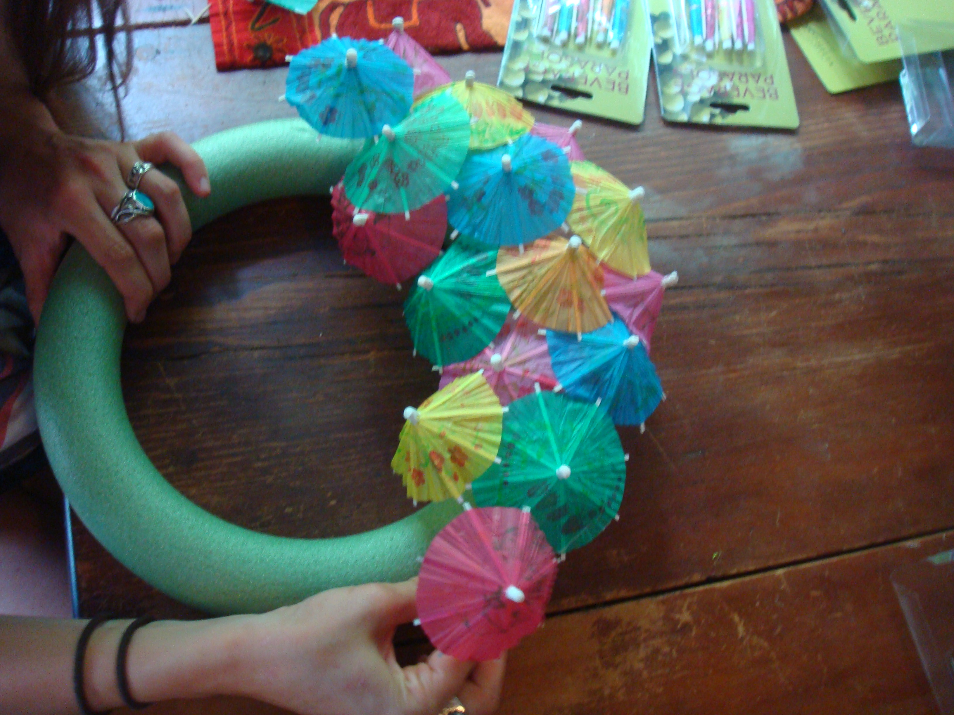 DIY Cocktail Umbrella Wreath Tutorial - Must Have Mom