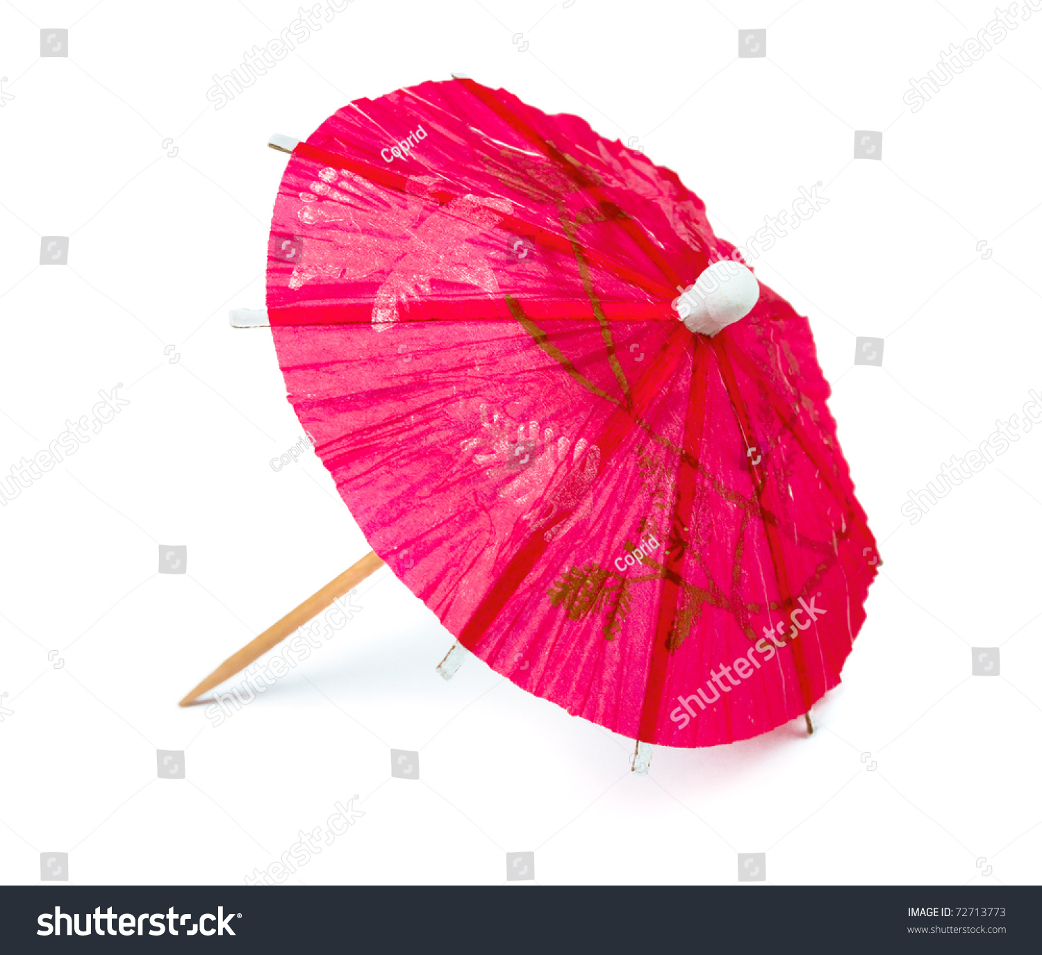 Pink Paper Cocktail Umbrella Isolated On Stock Photo (Royalty Free ...