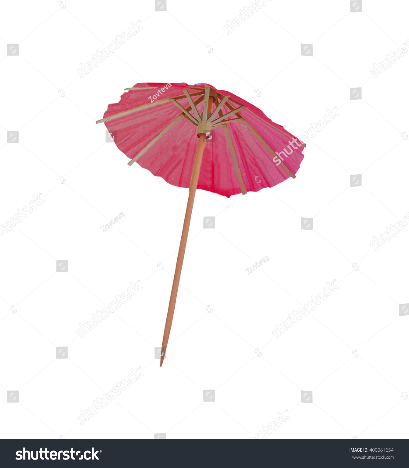Pink Cocktail Umbrella Isolated On White Stock Photo (Royalty Free ...