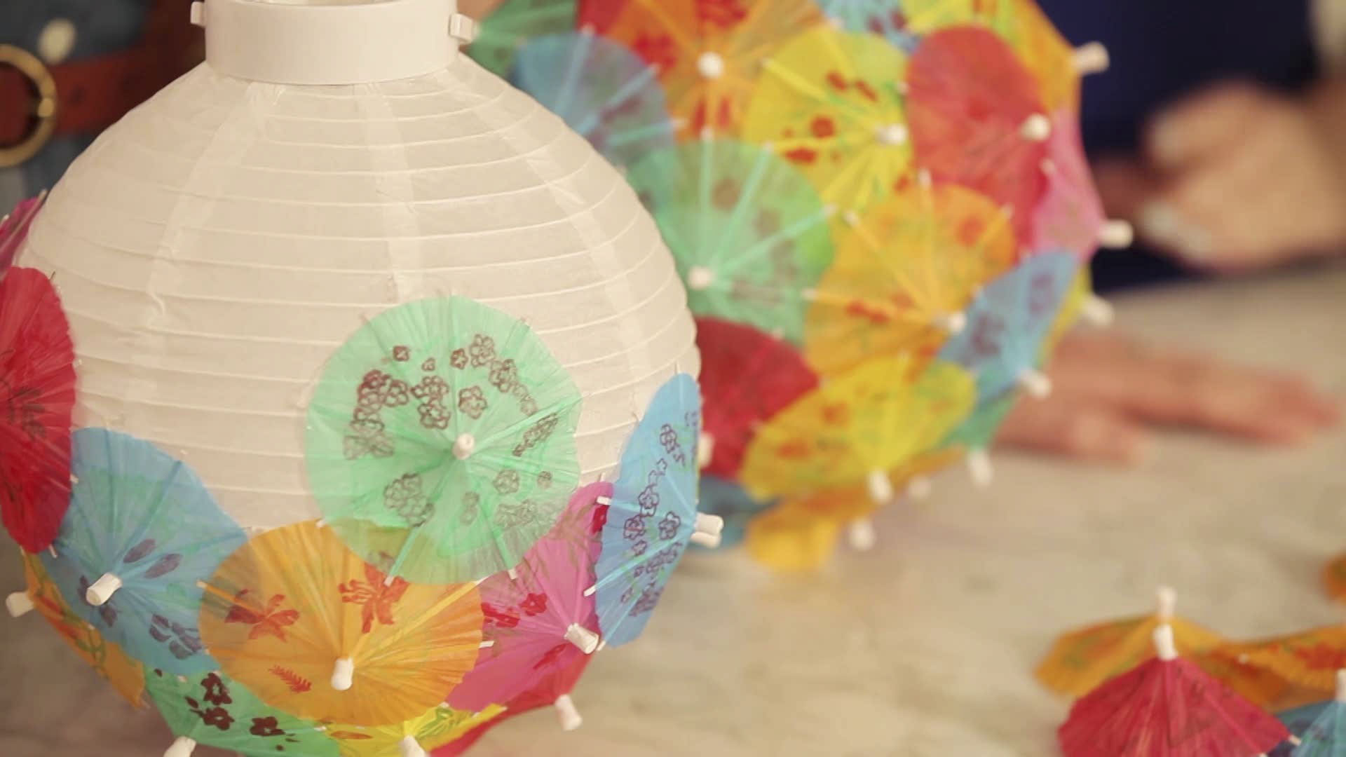 DIY Cocktail Umbrella Lanterns Video | HGTV