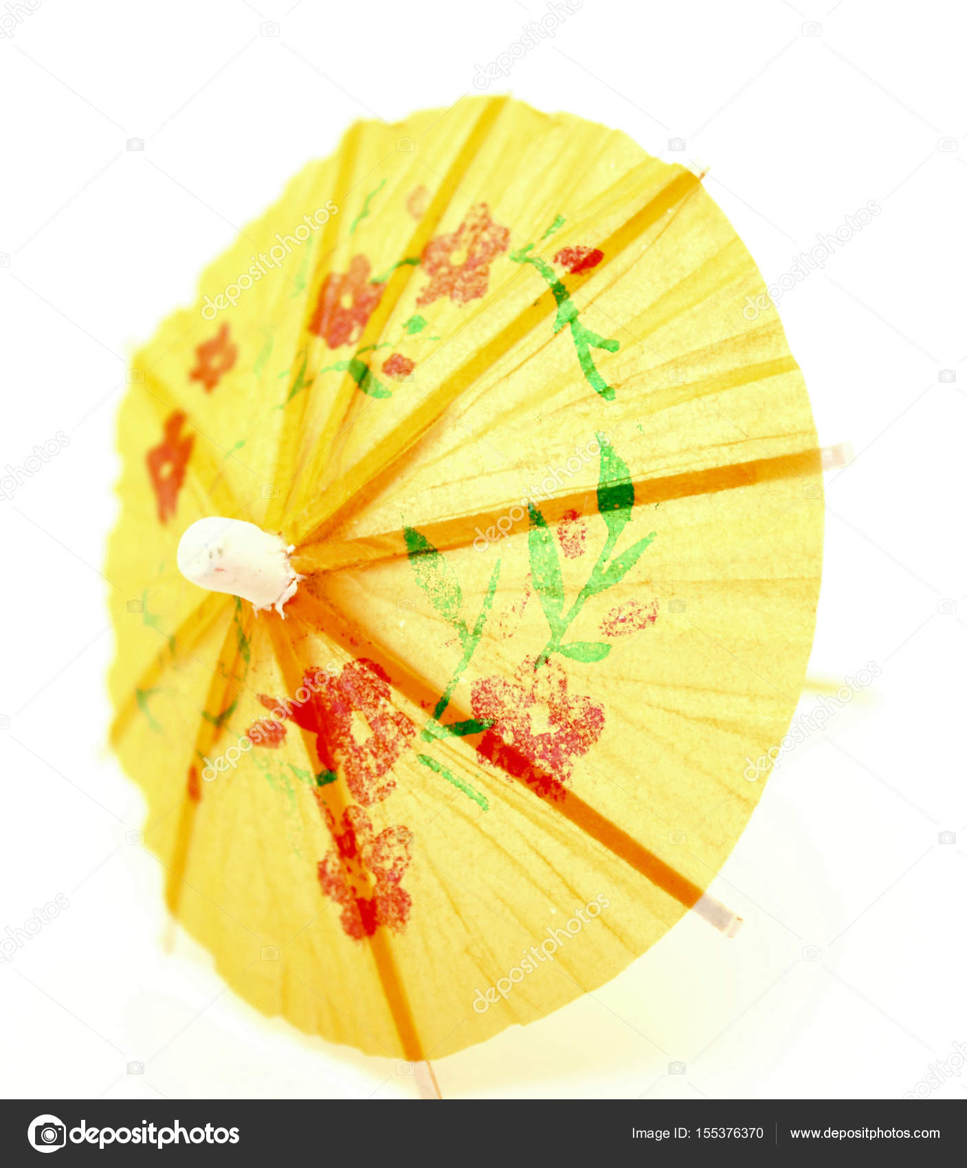 Cocktail umbrella close-up isolated on white background — Stock ...