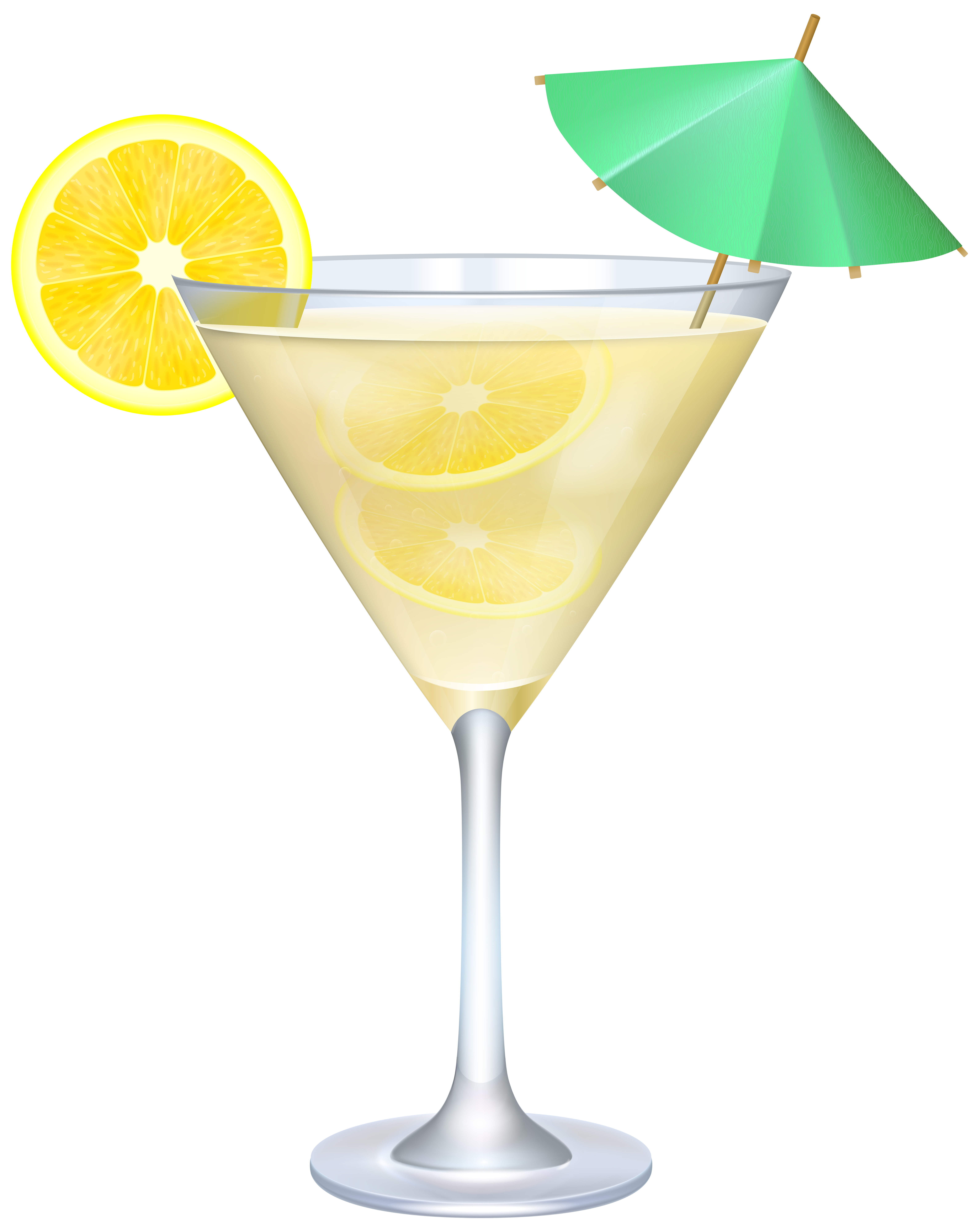 Cocktail with Lemon and Umbrella PNG Clip Art Image | Gallery ...