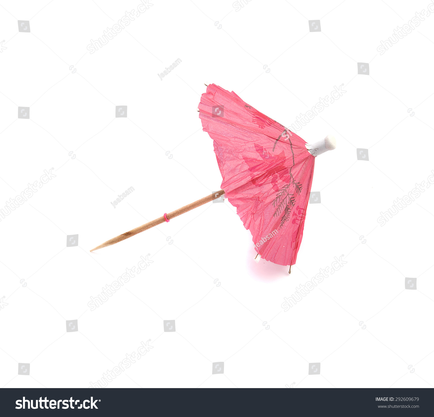 Pink Cocktail Umbrella Isolated On White Stock Photo 292609679 ...