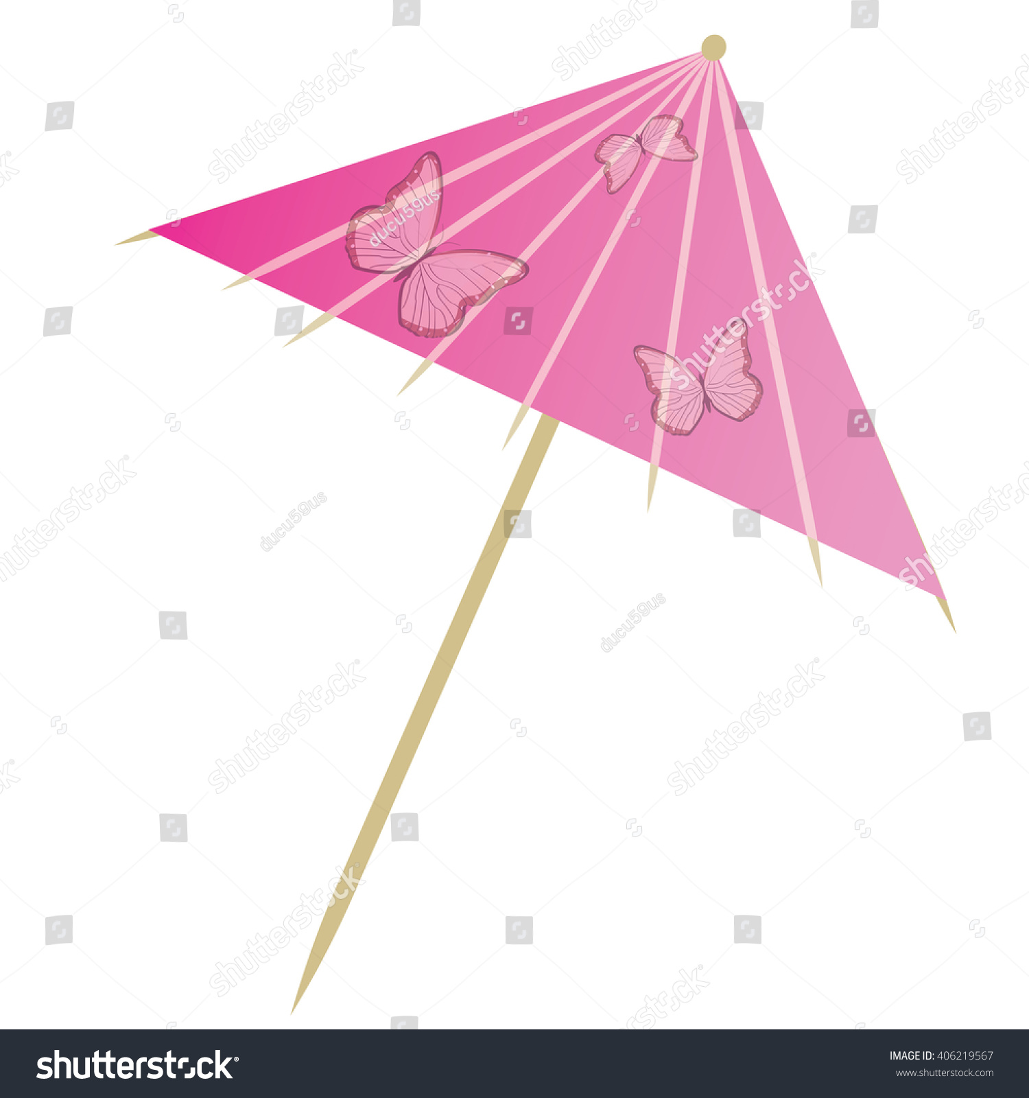 Cocktail Umbrella Isolated On White Background Stock Vector ...