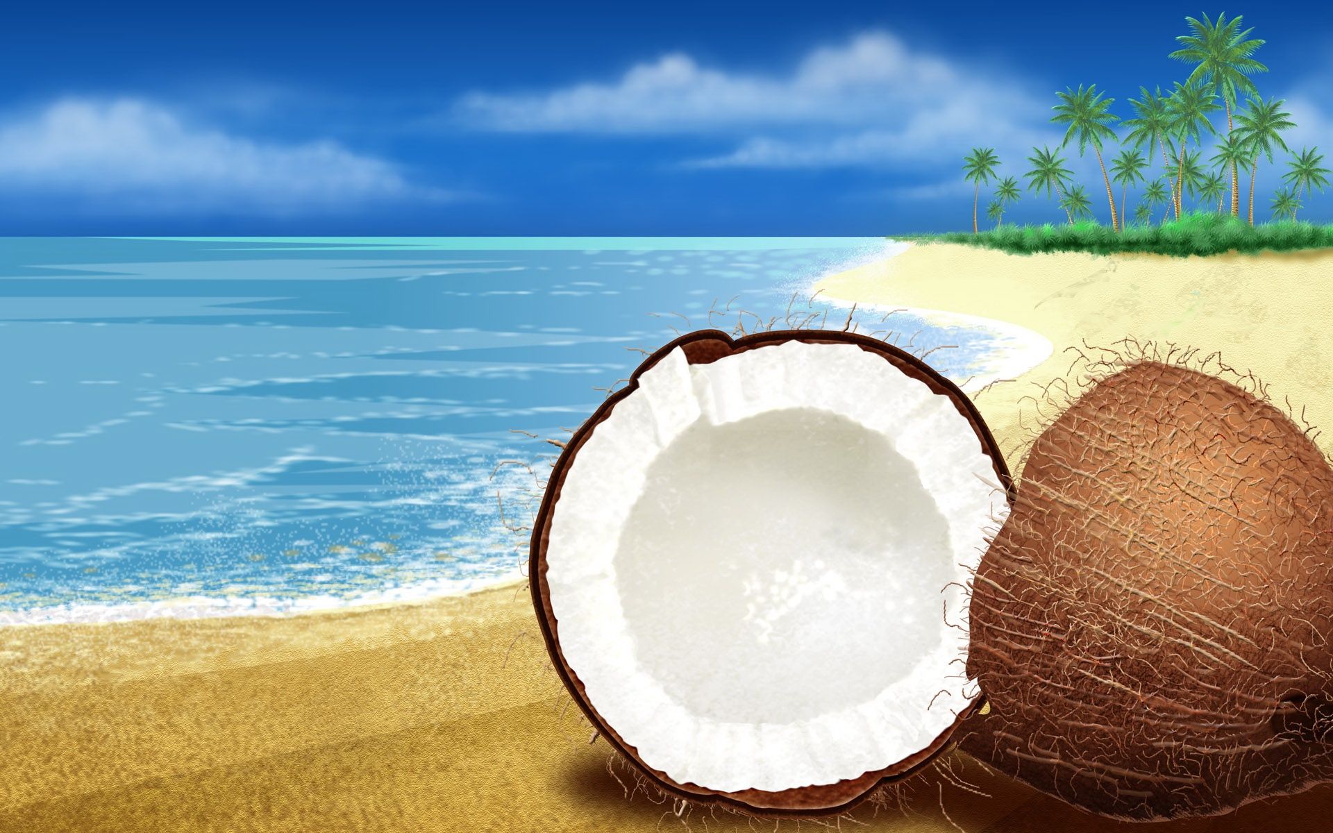Coconut Tree Animated HD Wallpaper, Background Images