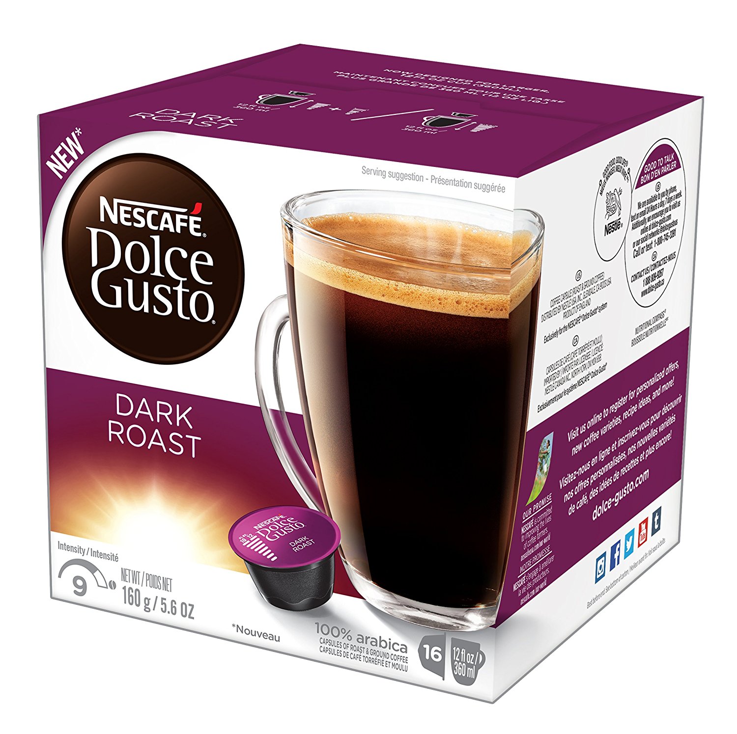 NESCAFÉ Dolce Gusto Coffee Capsules – Dark Roast – 48 Single Serve ...