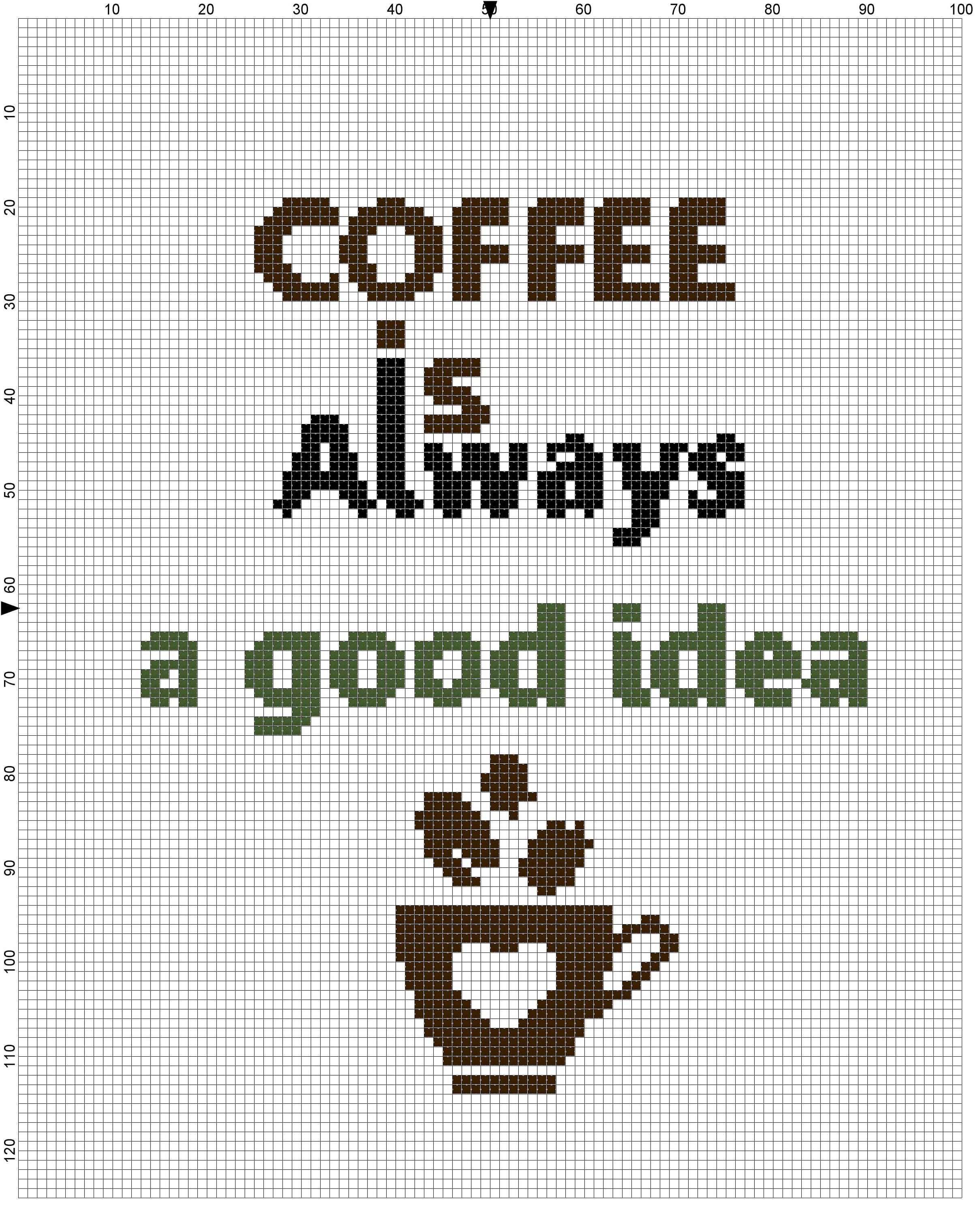 Coffee cross stitch pattern, Easy Pattern pdf #32 by ...