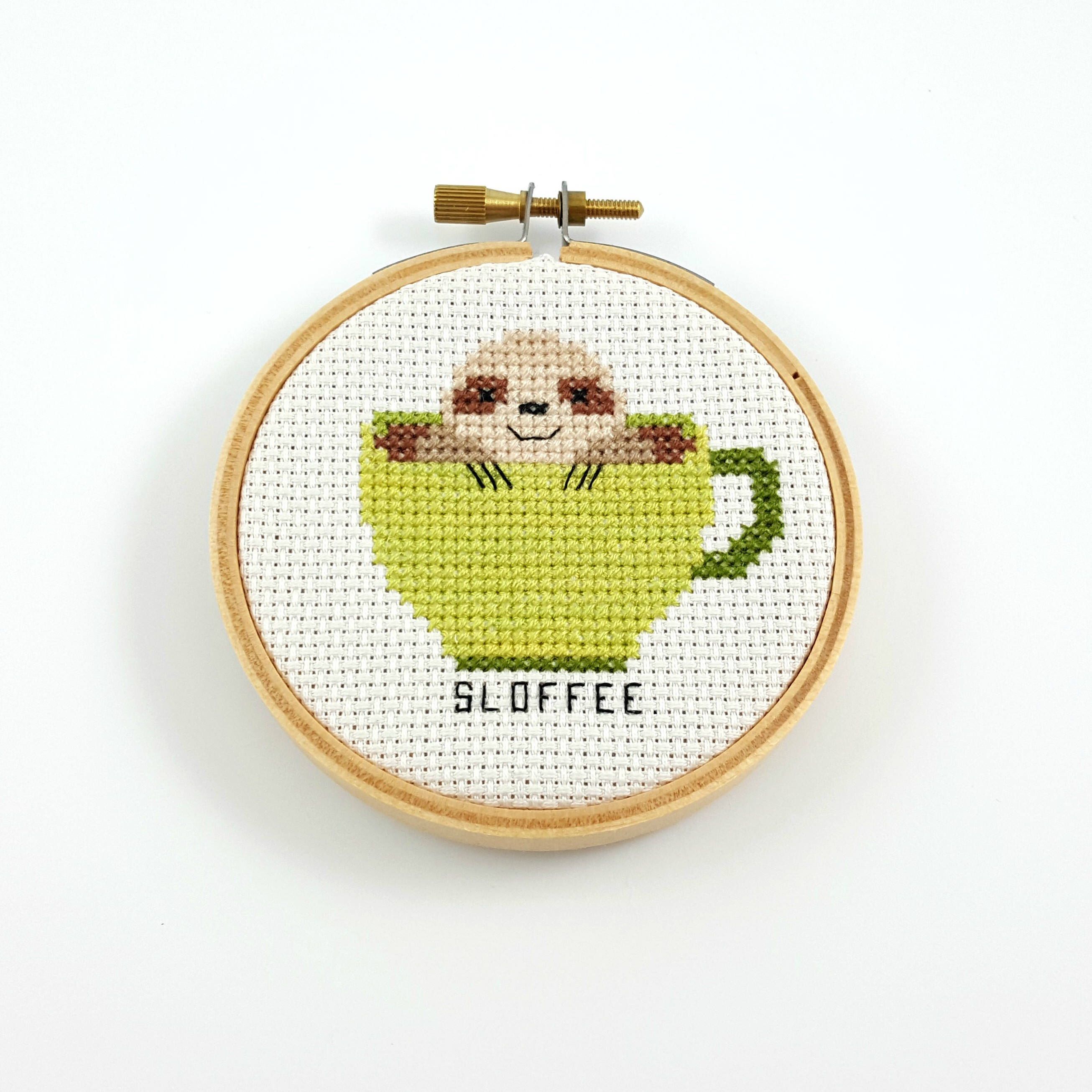 Sloffee cross stitch pattern, coffee cross stitch, coffee pdf ...