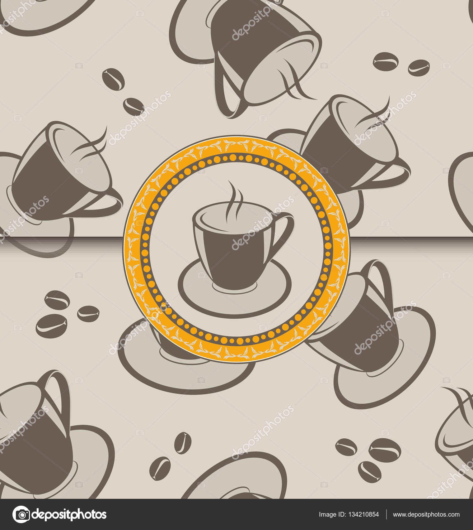 Seamless background with coffee cups for design packing — Stock ...